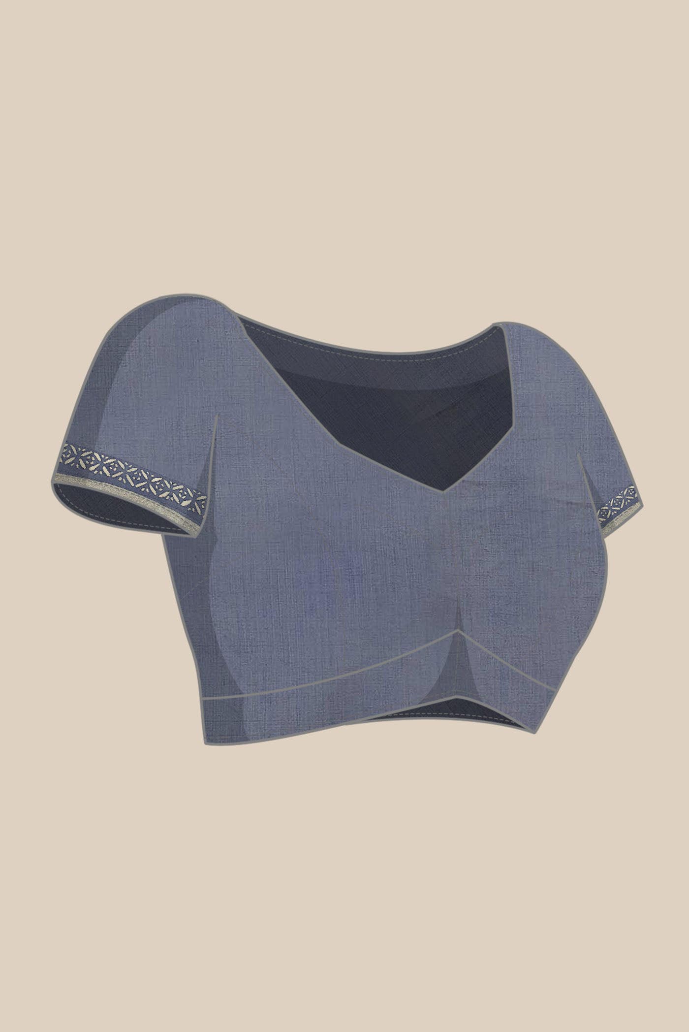 Grey Chanderi Silk Cotton Saree
