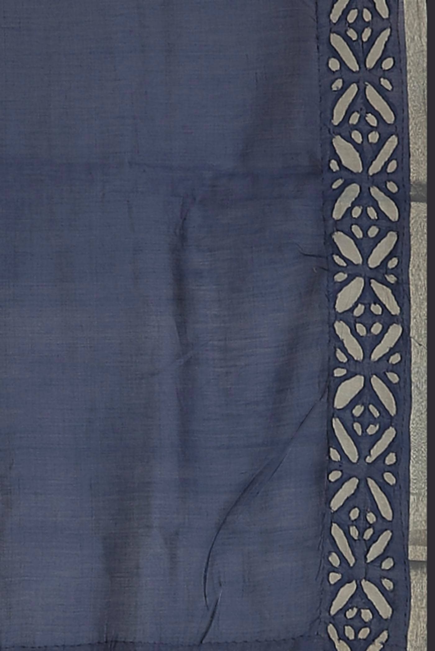 Grey Chanderi Silk Cotton Saree