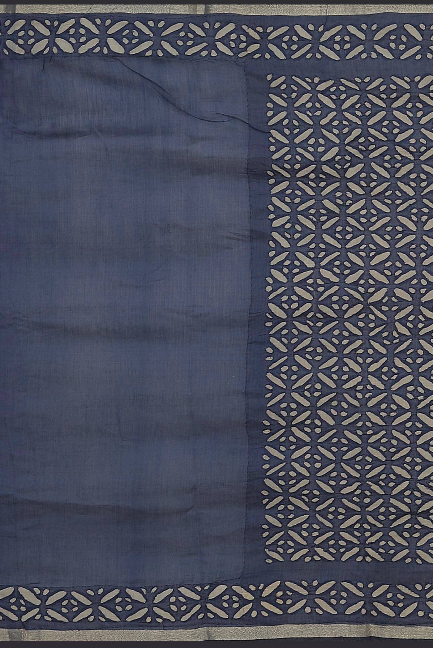 Grey Chanderi Silk Cotton Saree