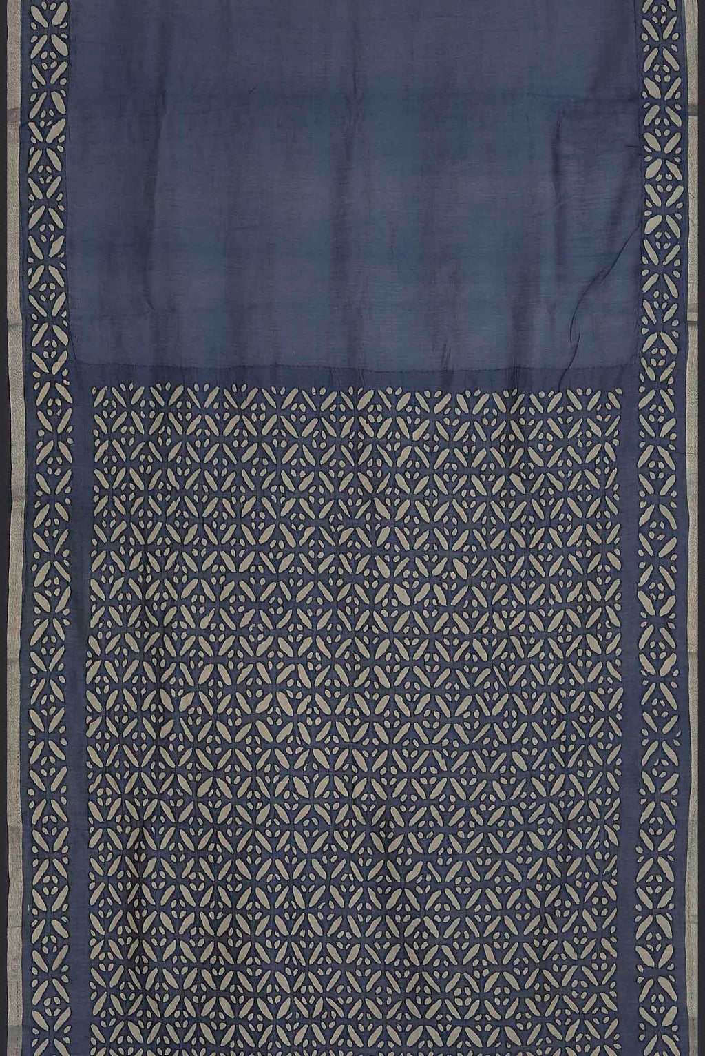 Grey Chanderi Silk Cotton Saree