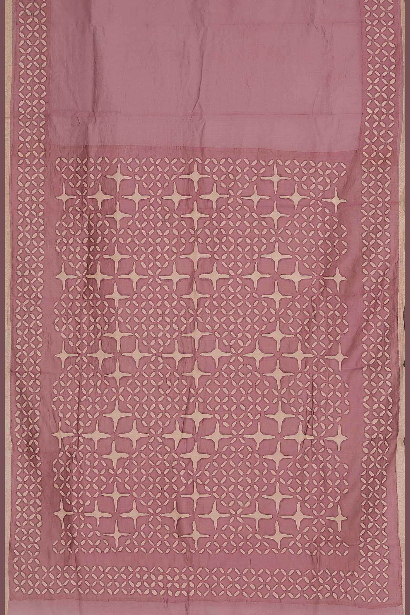 Rose Gold Chanderi Silk Cotton Saree