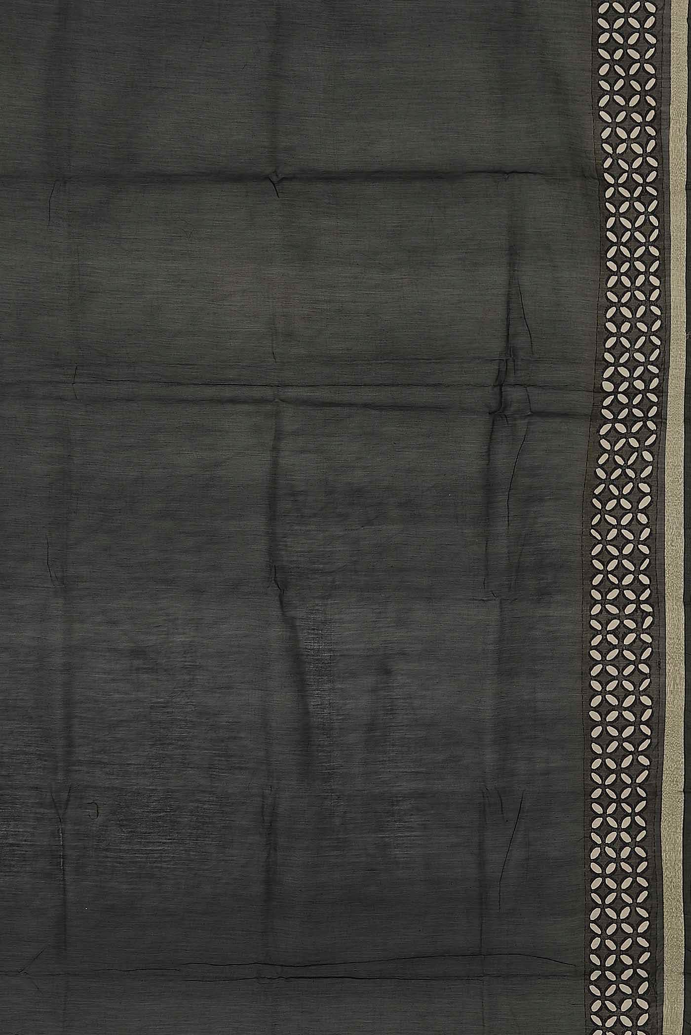 Black Chanderi Silk Cotton Saree