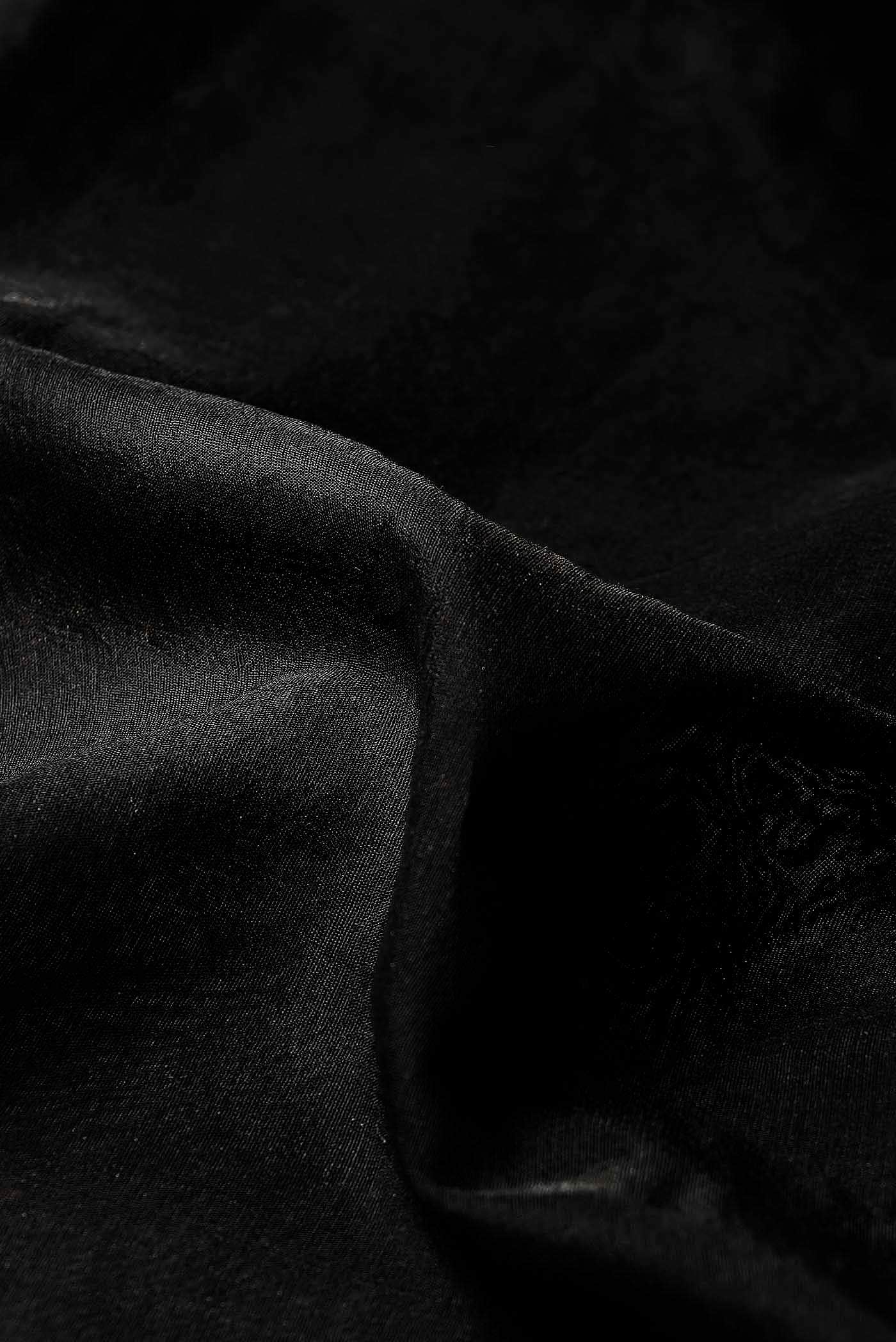 Black Chanderi Silk Cotton Saree