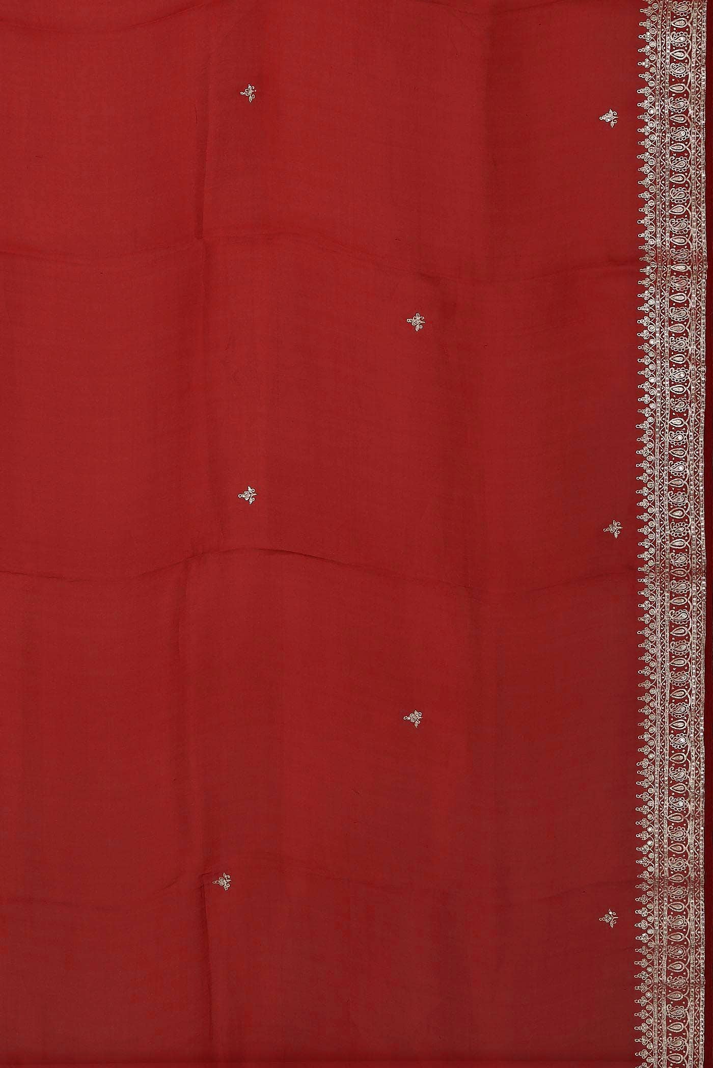 Red Organza Silk Saree