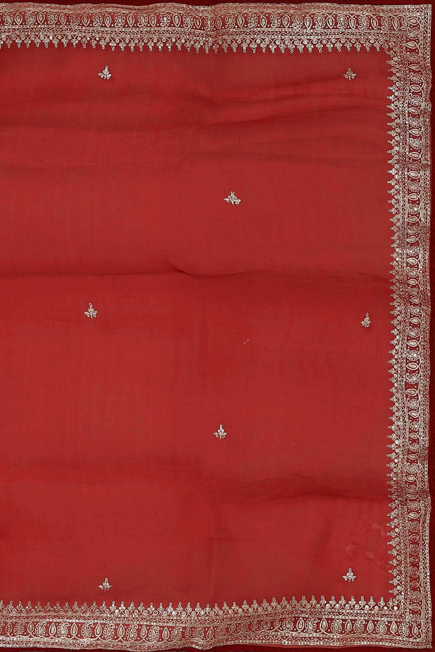 Red Organza Silk Saree