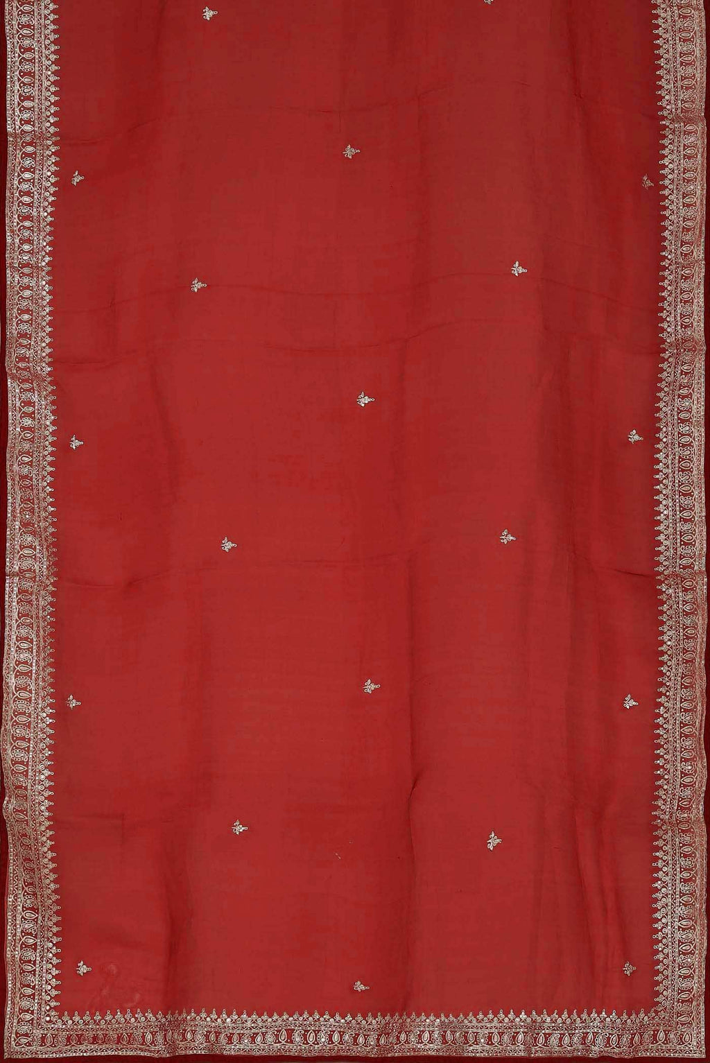 Red Organza Silk Saree