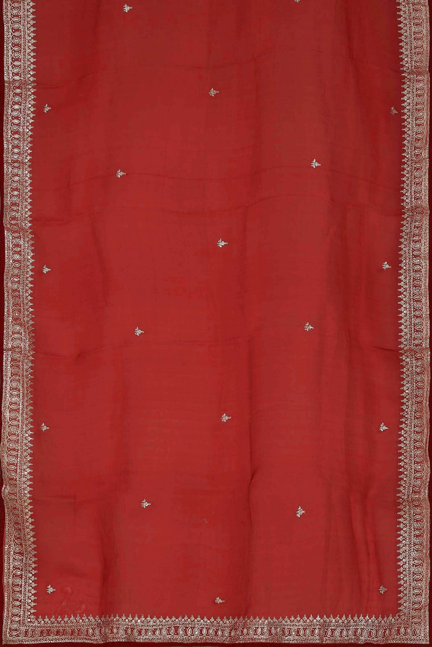Red Organza Silk Saree