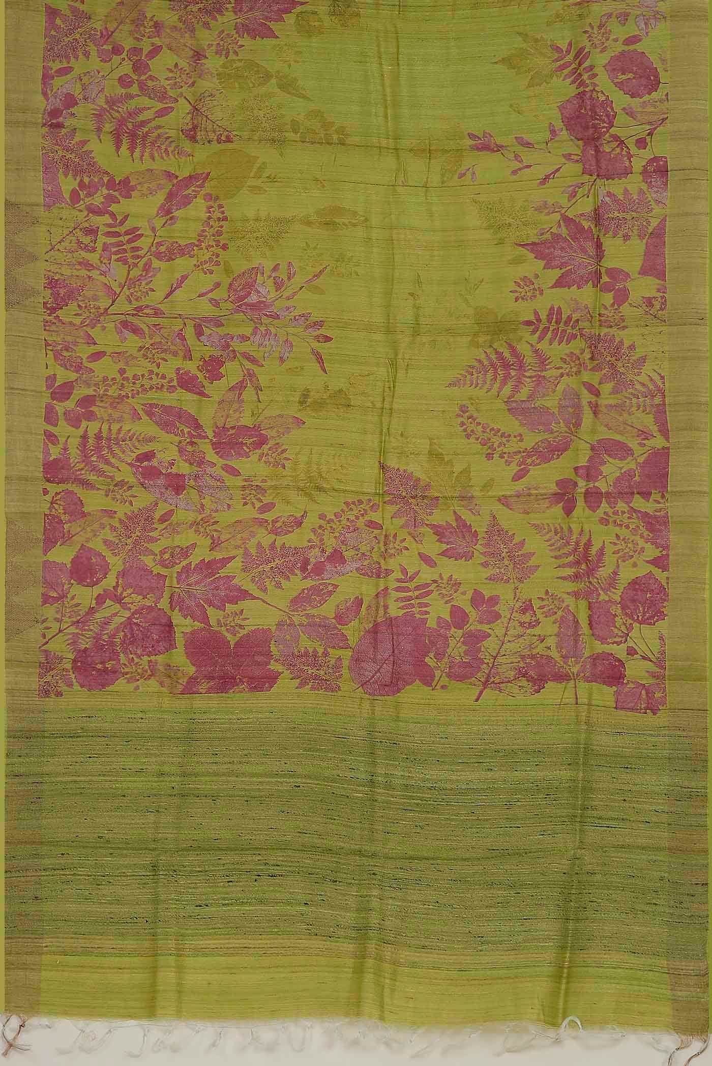 Green Tussar Silk Saree