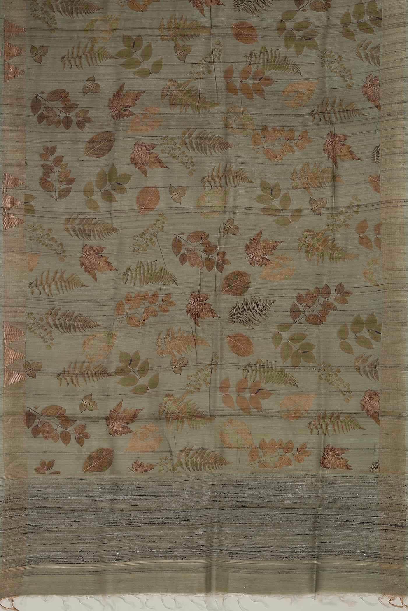 Green Tussar Silk Saree