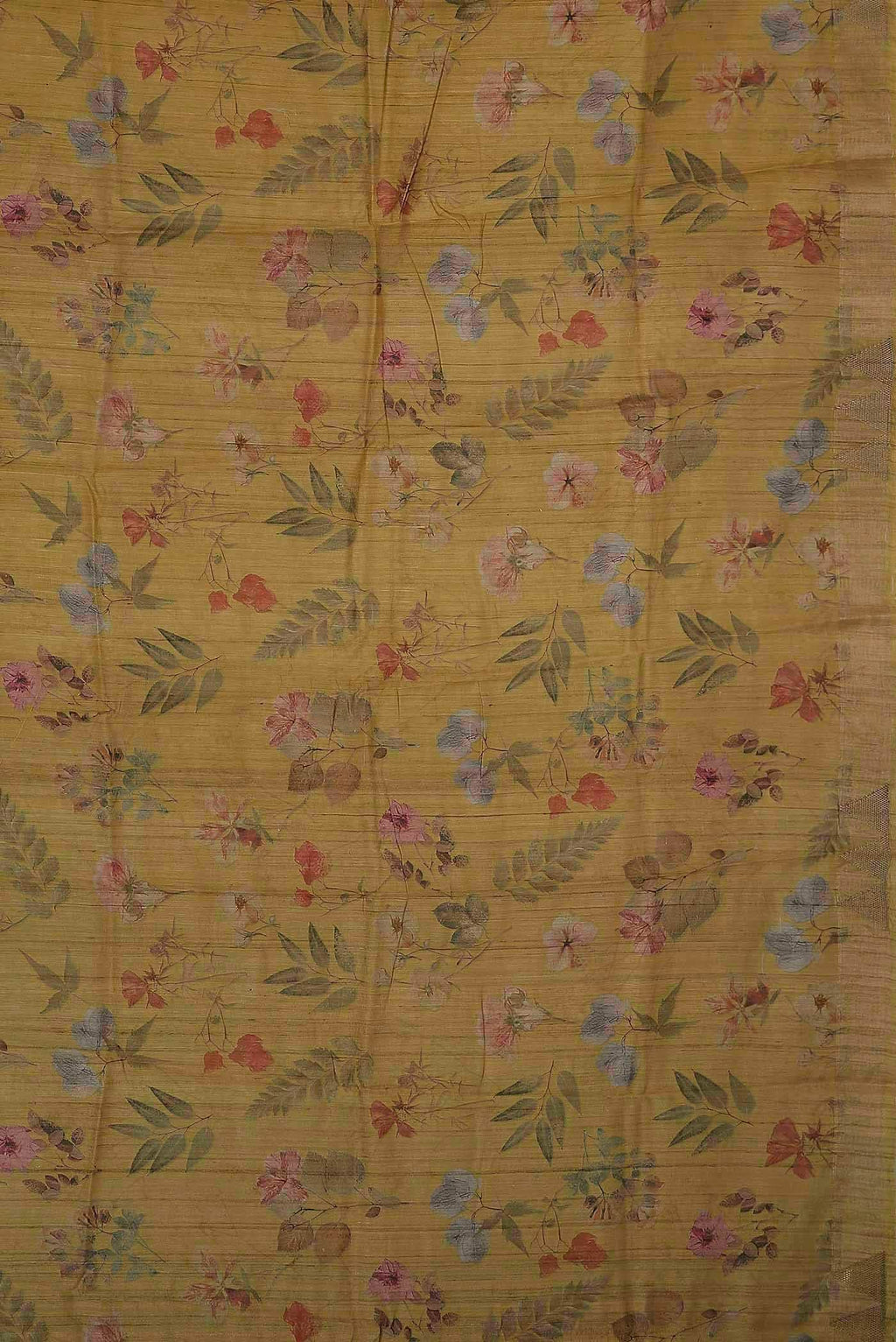 Mustard Tussar Silk Saree