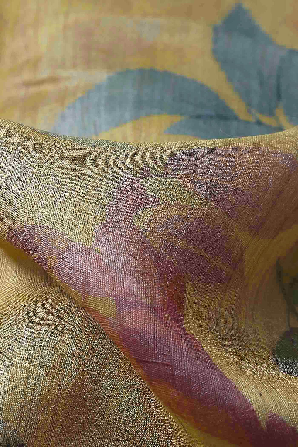 Mustard Tussar Silk Saree
