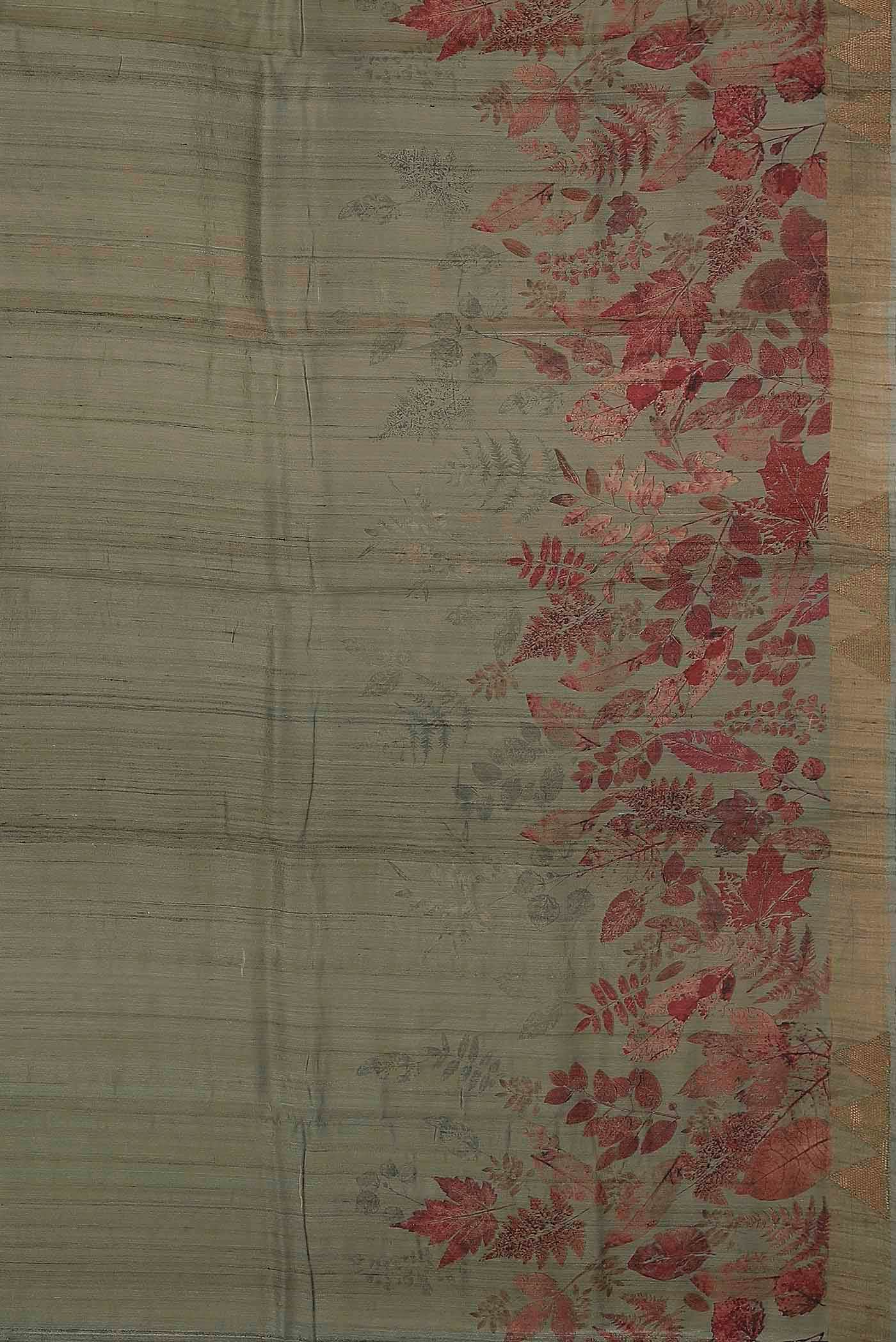 Green Tussar Silk Saree