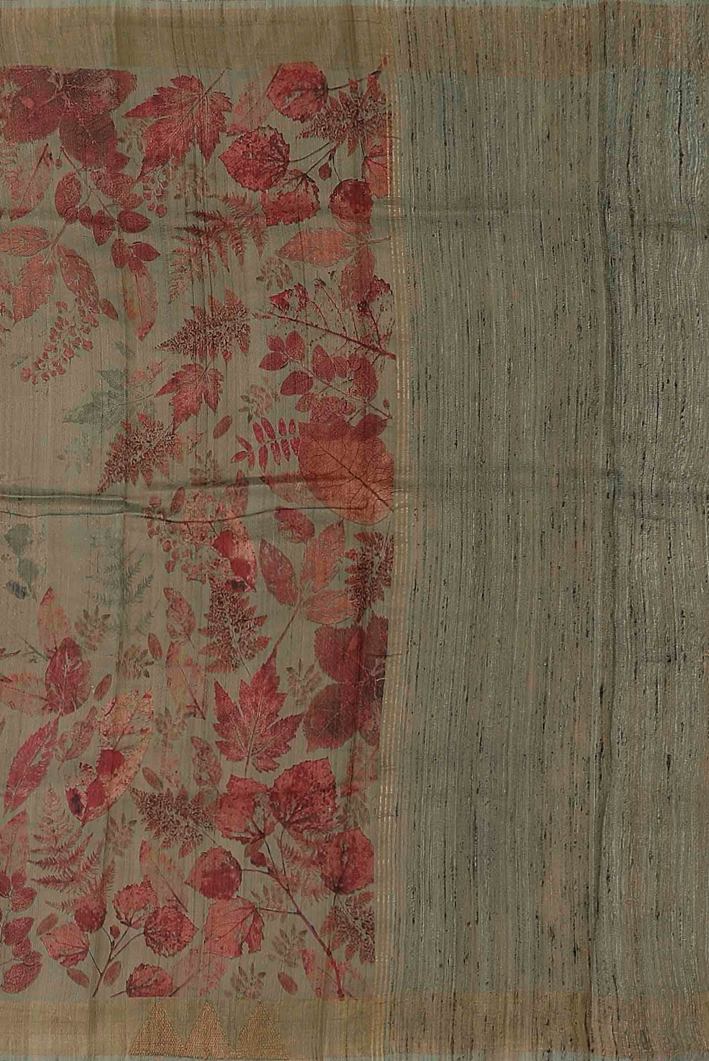 Green Tussar Silk Saree