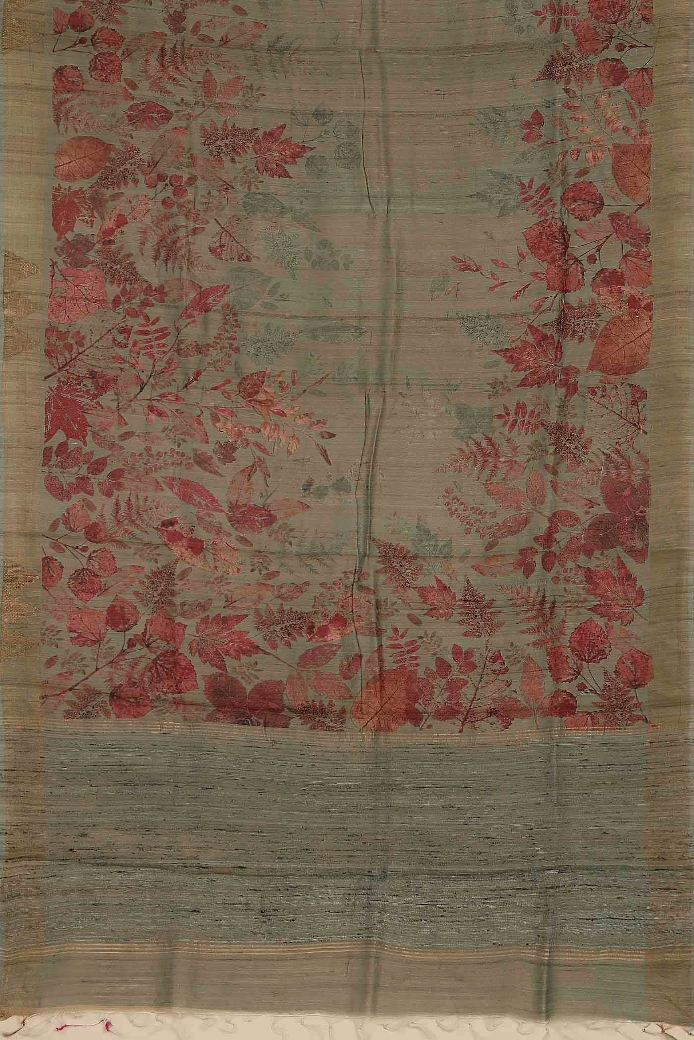 Green Tussar Silk Saree
