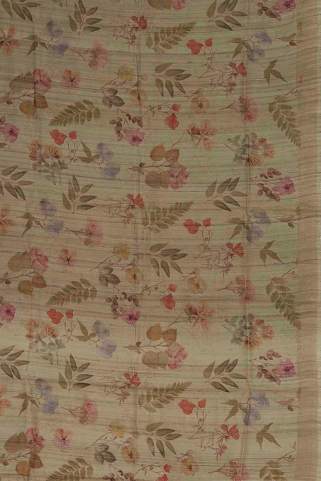 Beige Tussar Silk Saree