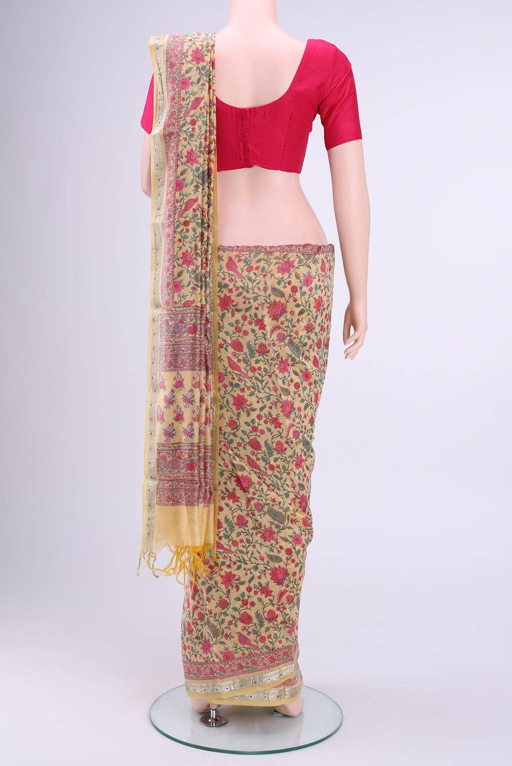 Yellow Chanderi Silk Cotton Saree