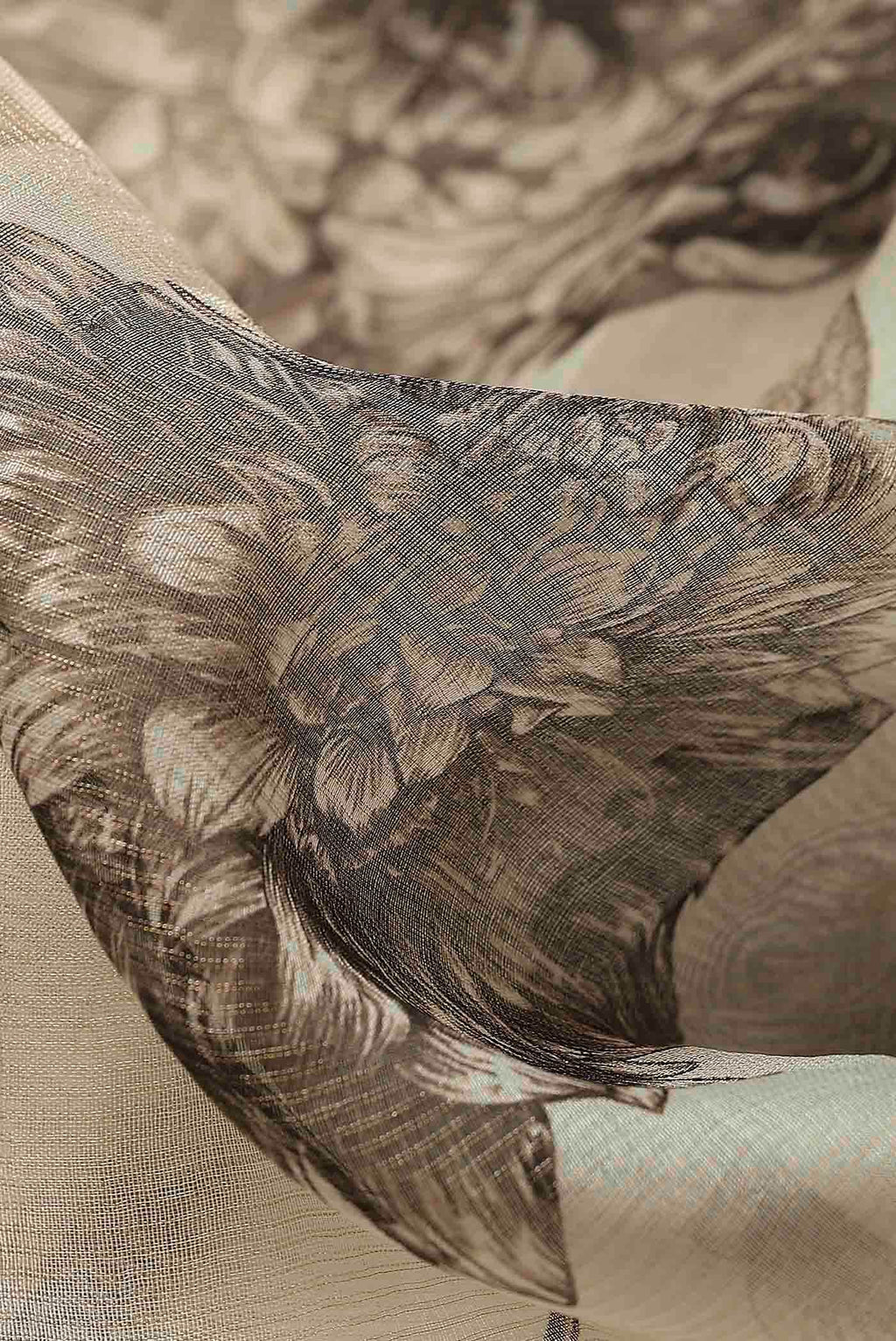 Cream Tussar Silk Saree
