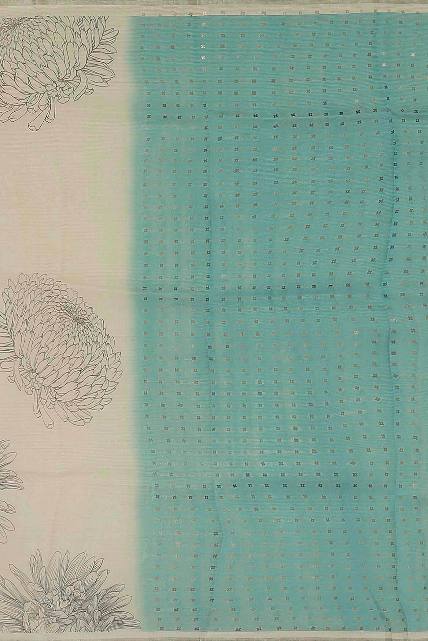 Cream Tussar Silk Saree
