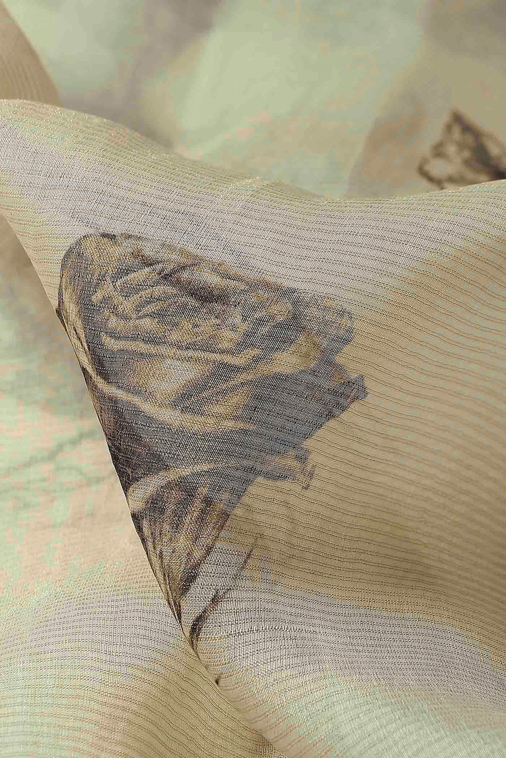 Cream Tussar Silk Saree