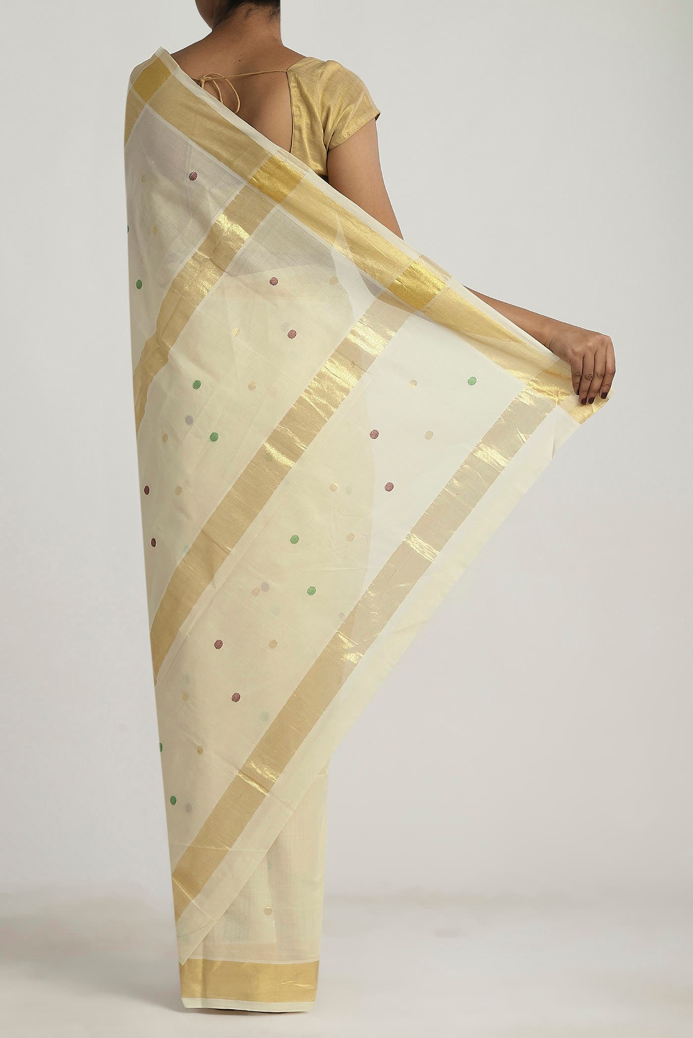 Cream Venkatagiri Cotton Saree