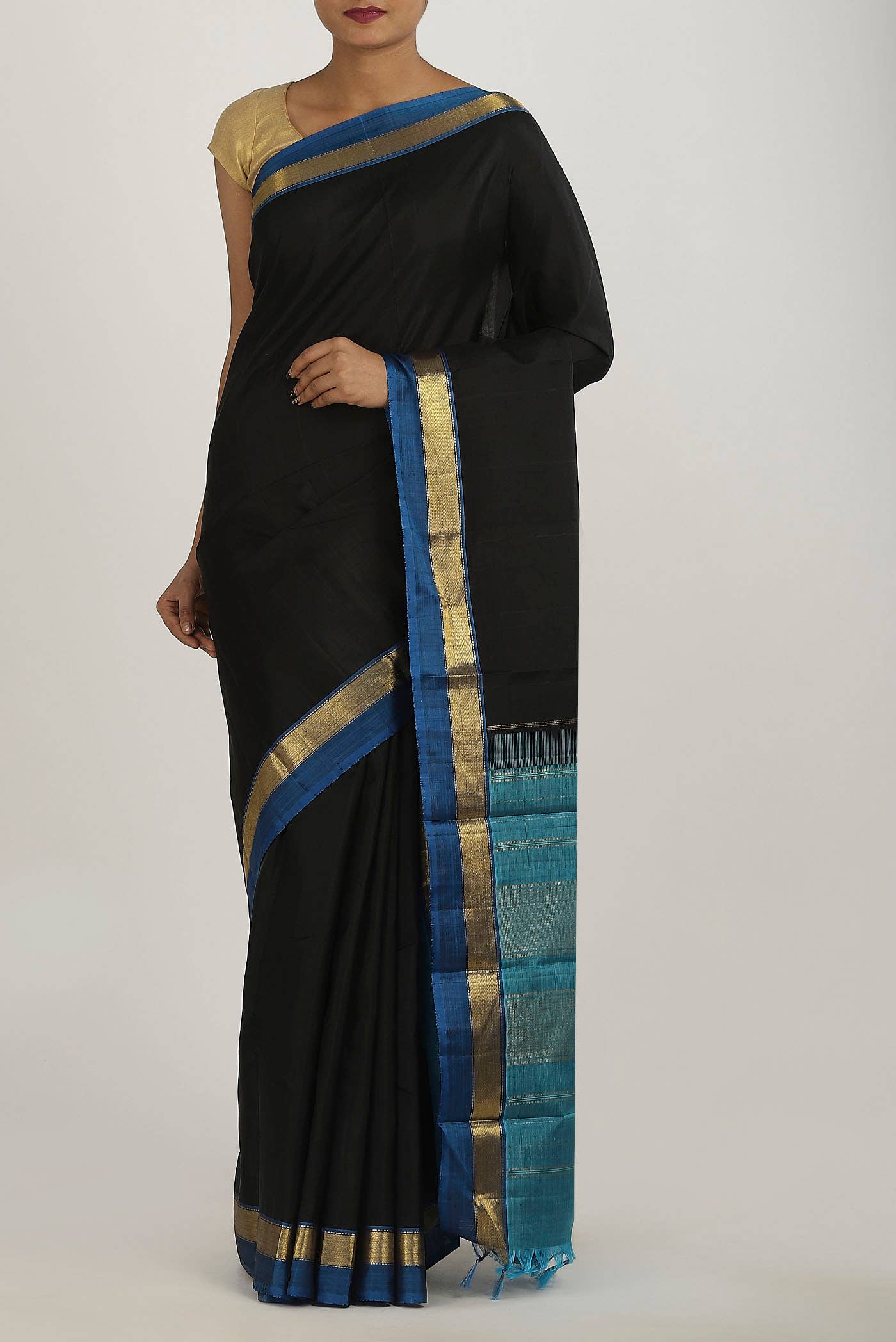 Black Kanchipuram Silk Saree