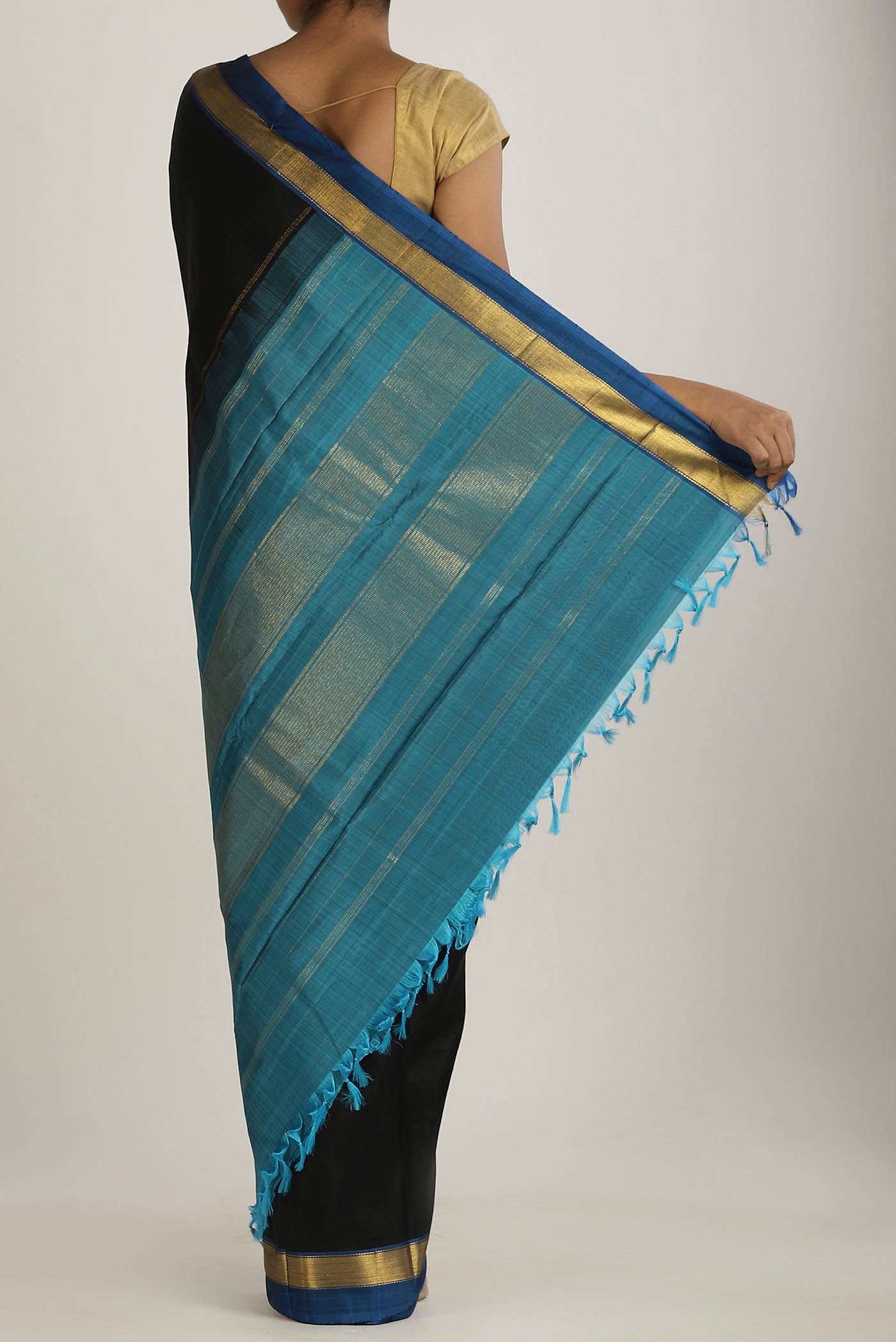 Black Kanchipuram Silk Saree