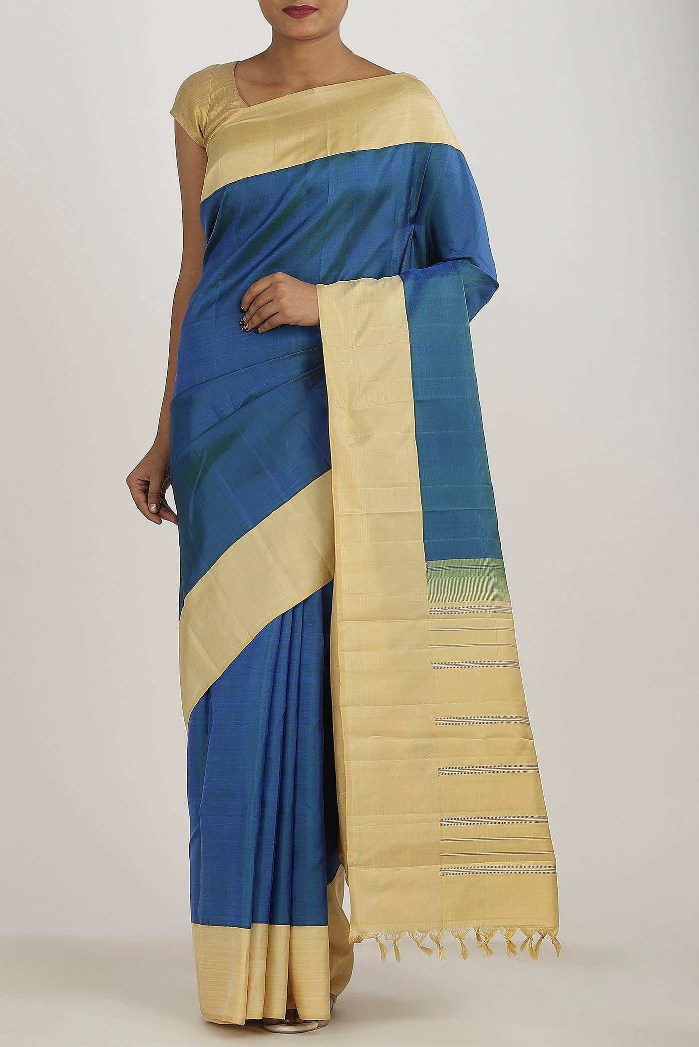 Blue Kanchipuram Silk Saree