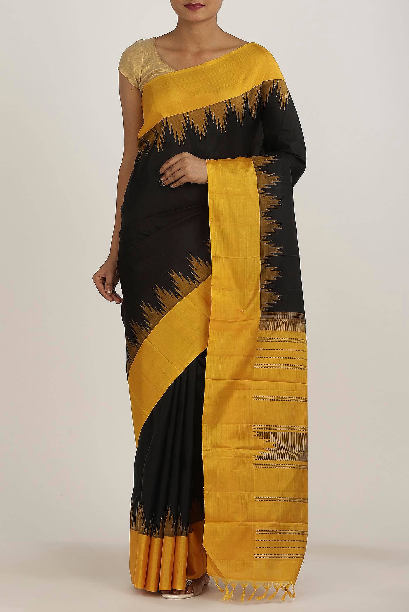 Black Kanchipuram Silk Saree