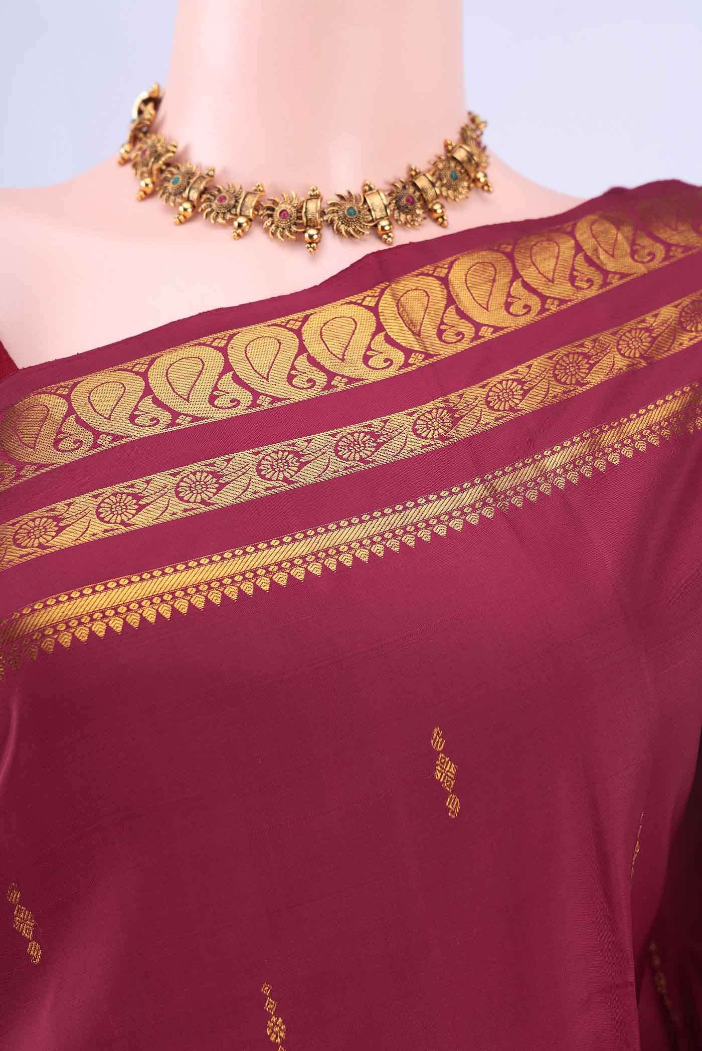 Maroon Kanchipuram Silk Saree