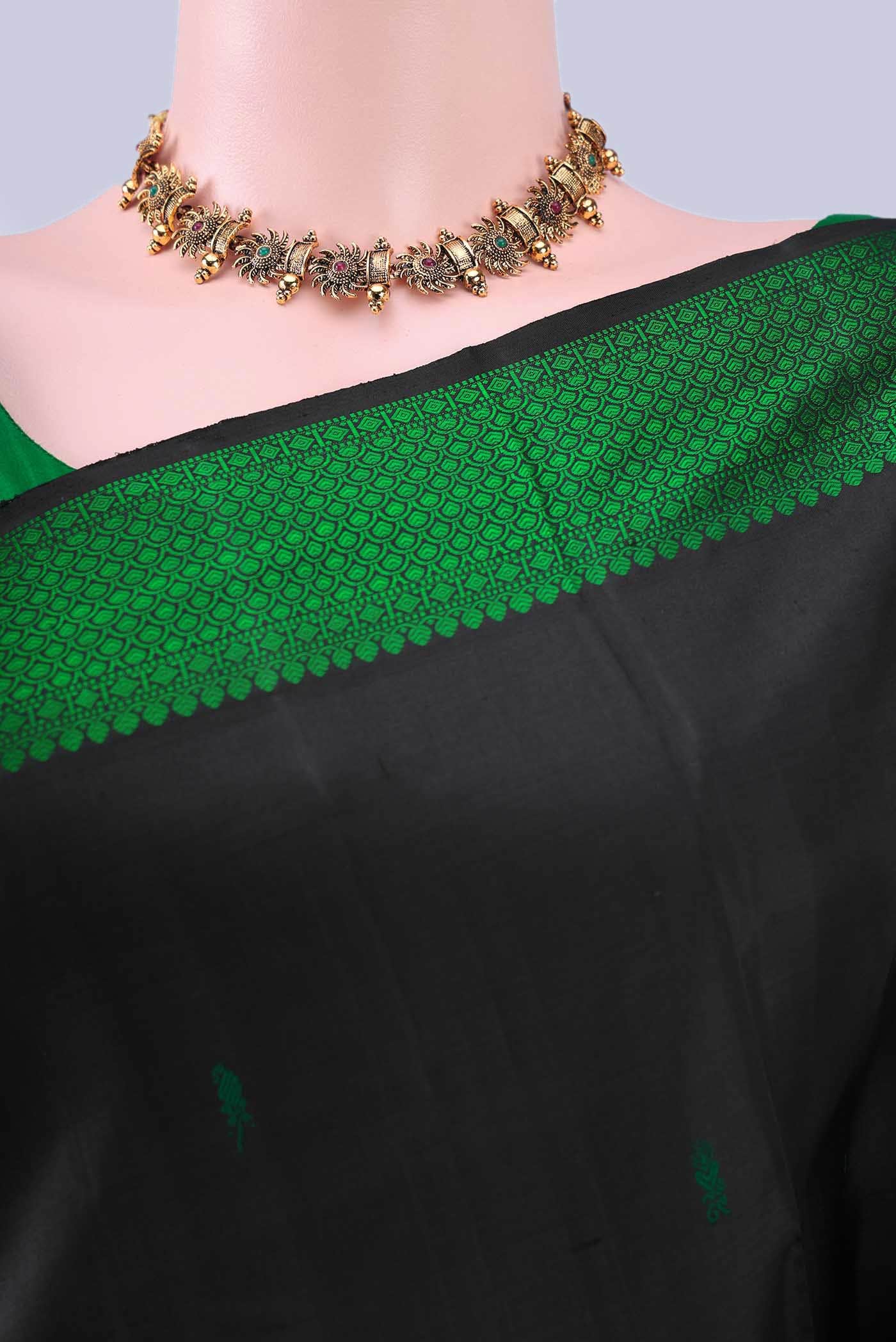 Black Kanchipuram Silk Saree