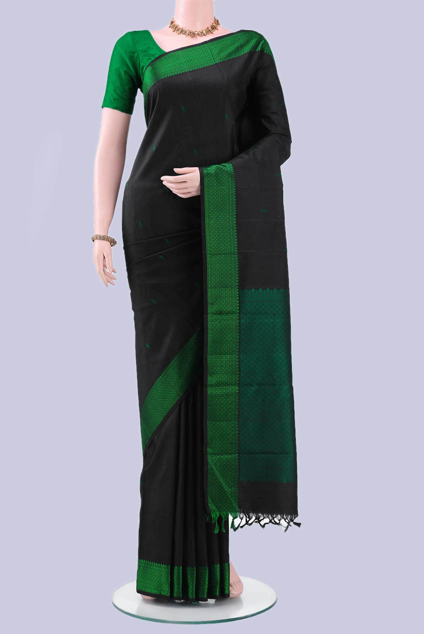 Black Kanchipuram Silk Saree