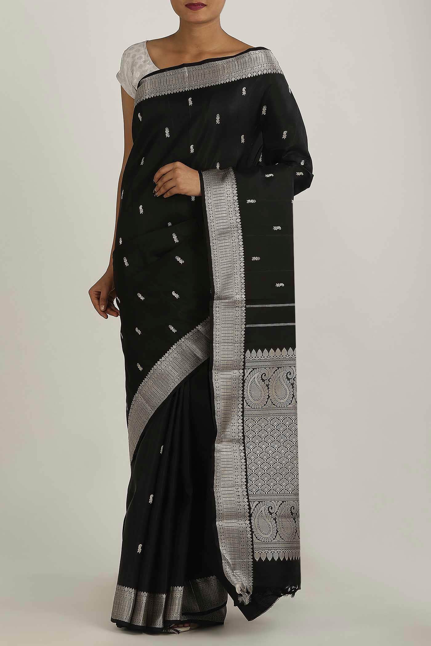 Black Kanchipuram Silk Saree