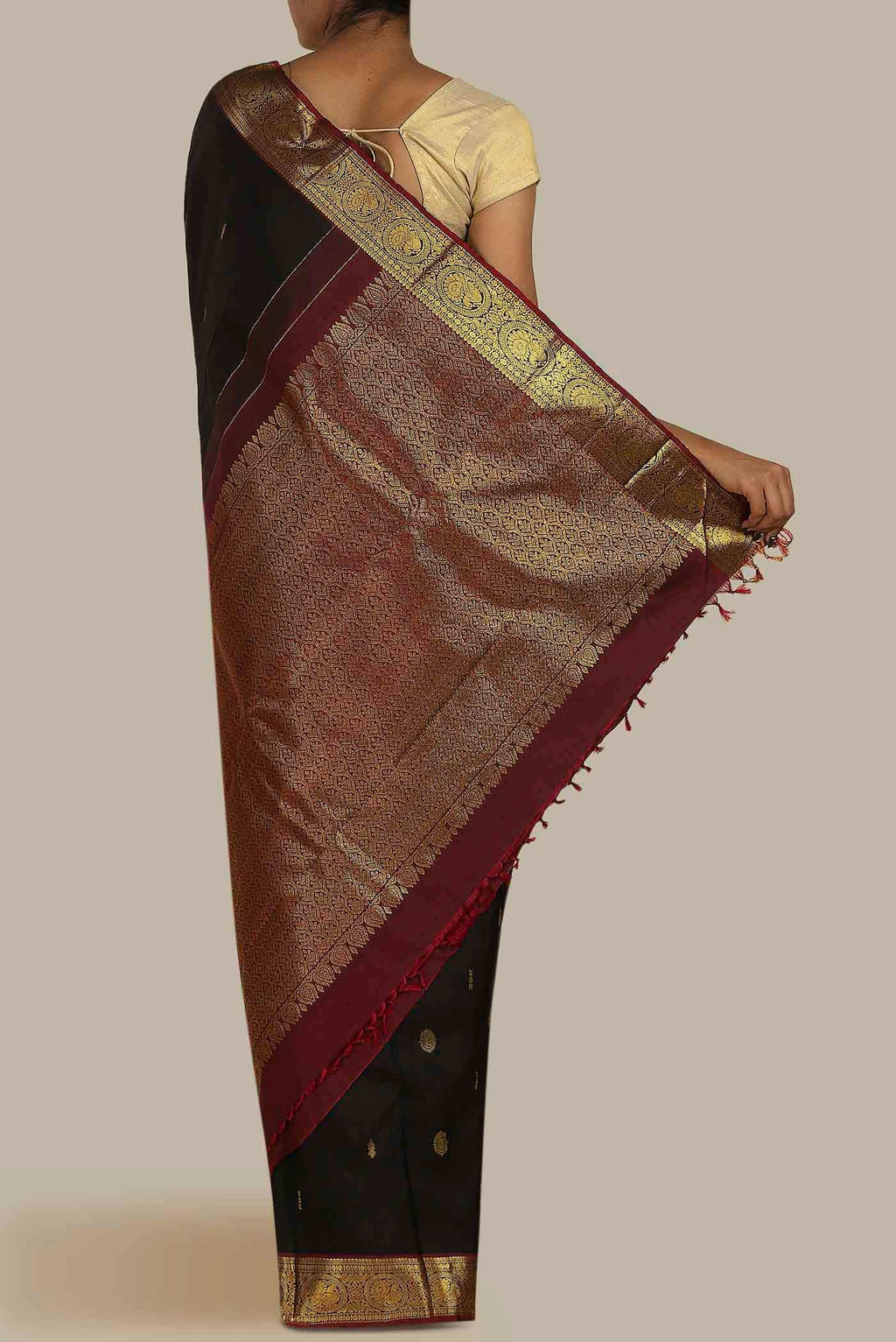 Black Kanchipuram Silk Saree
