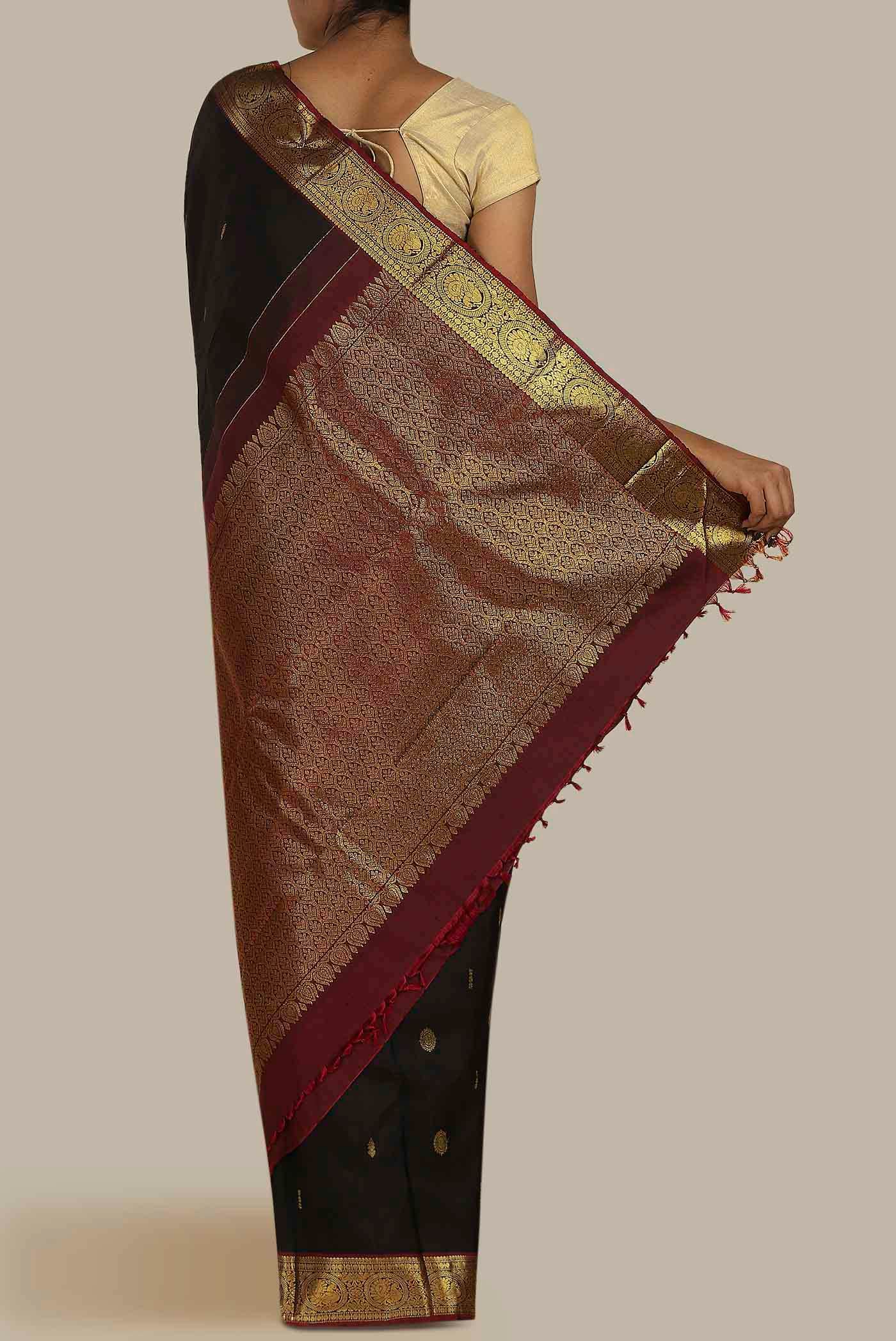 Black Kanchipuram Silk Saree