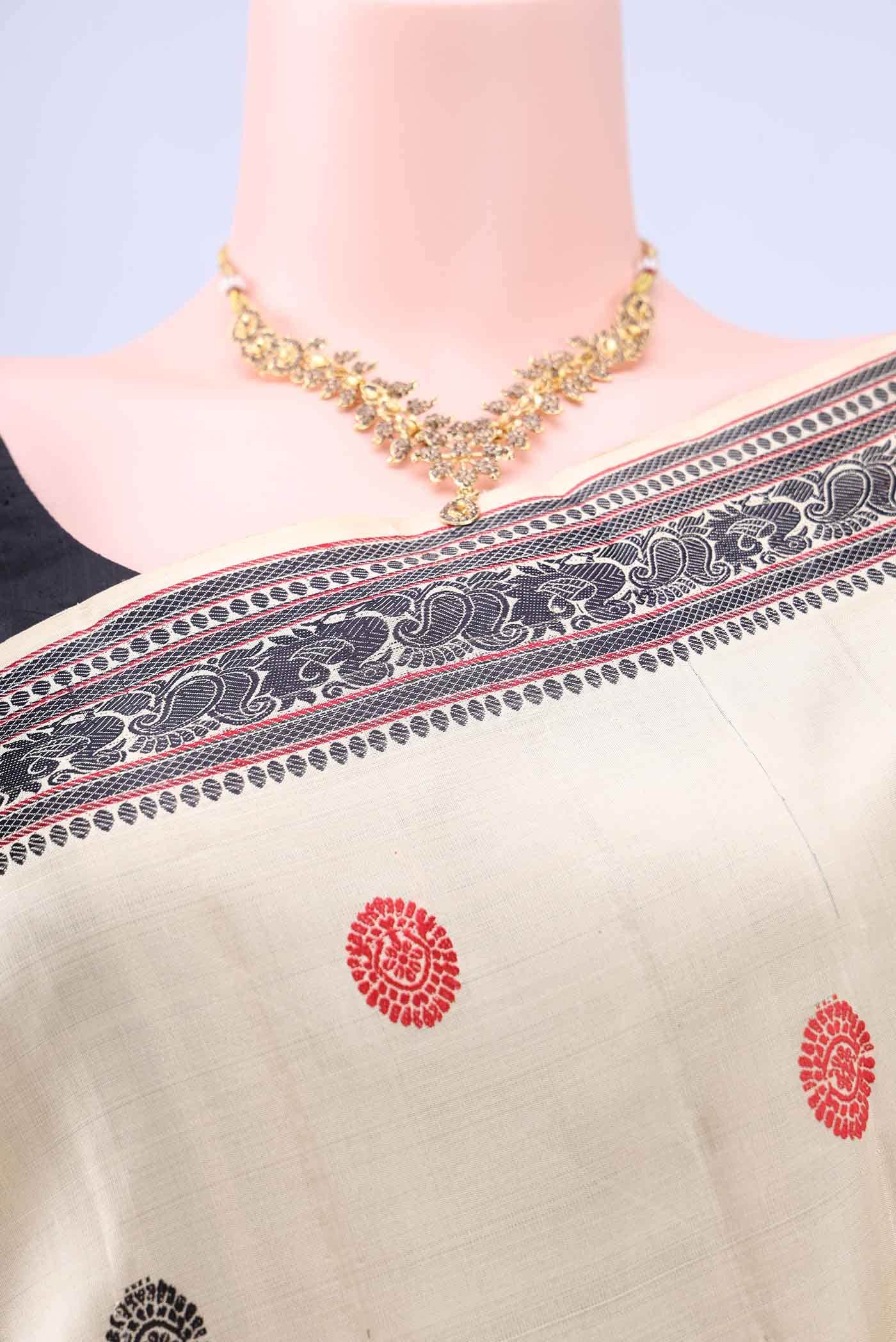 Beige Kanchipuram Saree