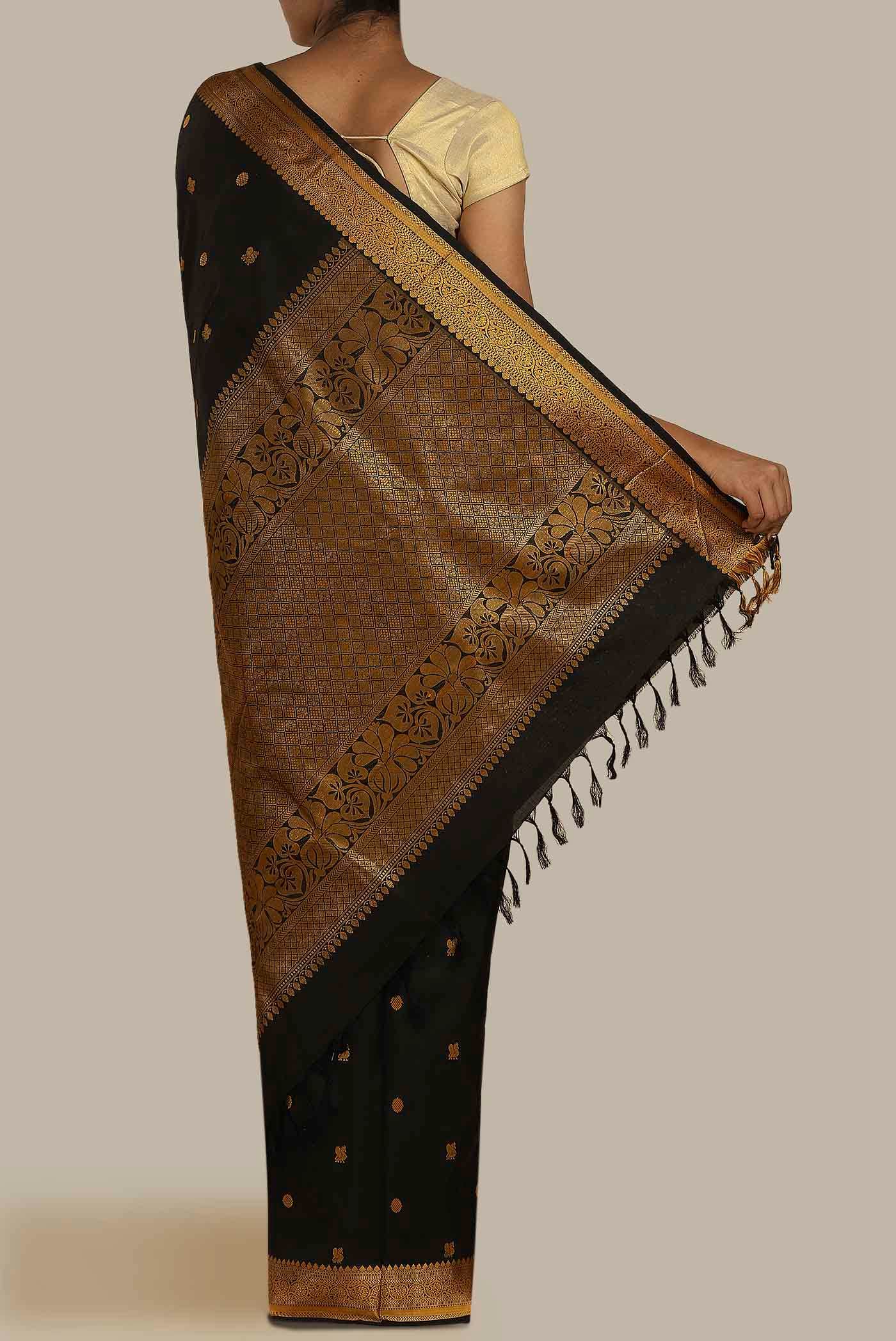 Black Kanchipuram Silk Saree