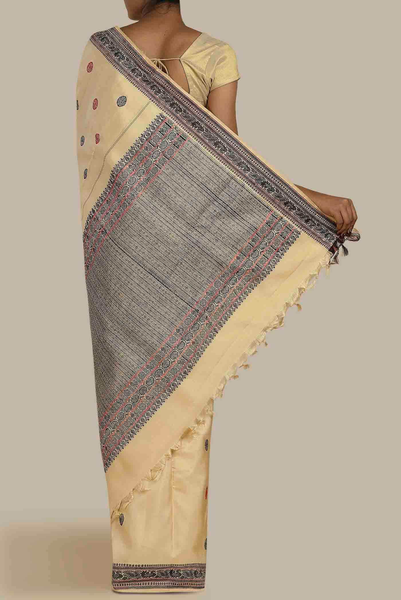 Cream Kanchipuram Silk Saree