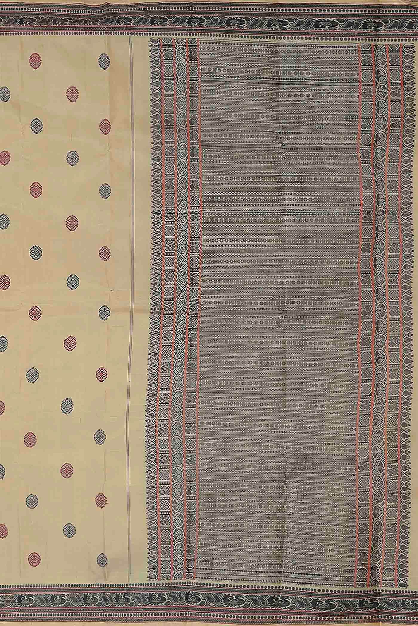 Cream Kanchipuram Silk Saree