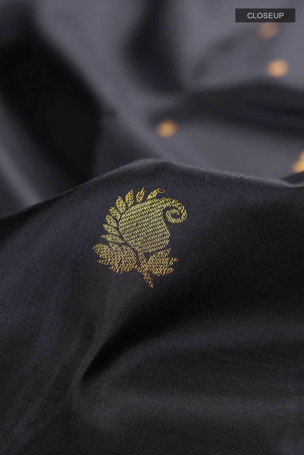 Pure Silk Pure Zari Black Kanchipuram Saree