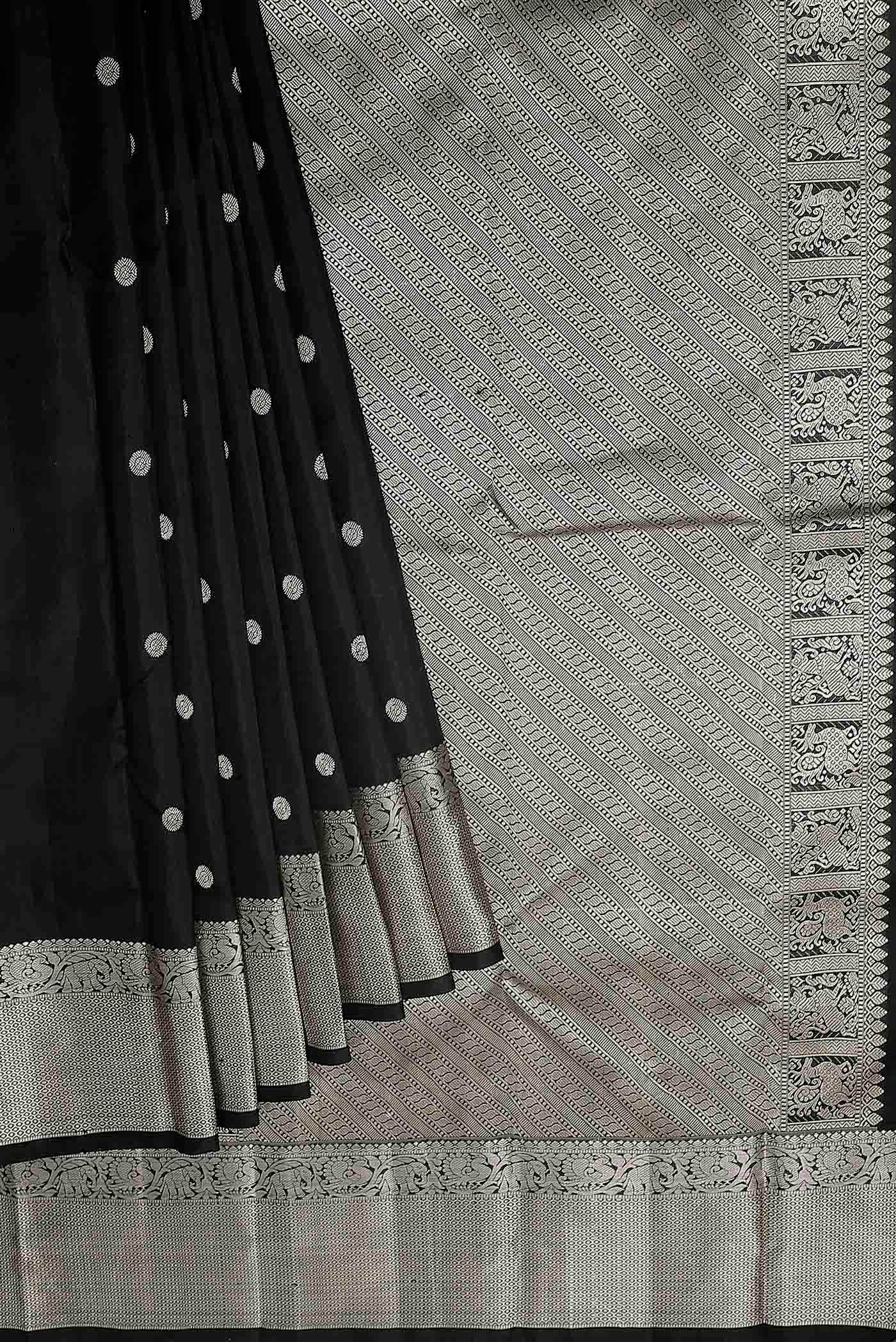 Black Kanchipuram Silk Saree