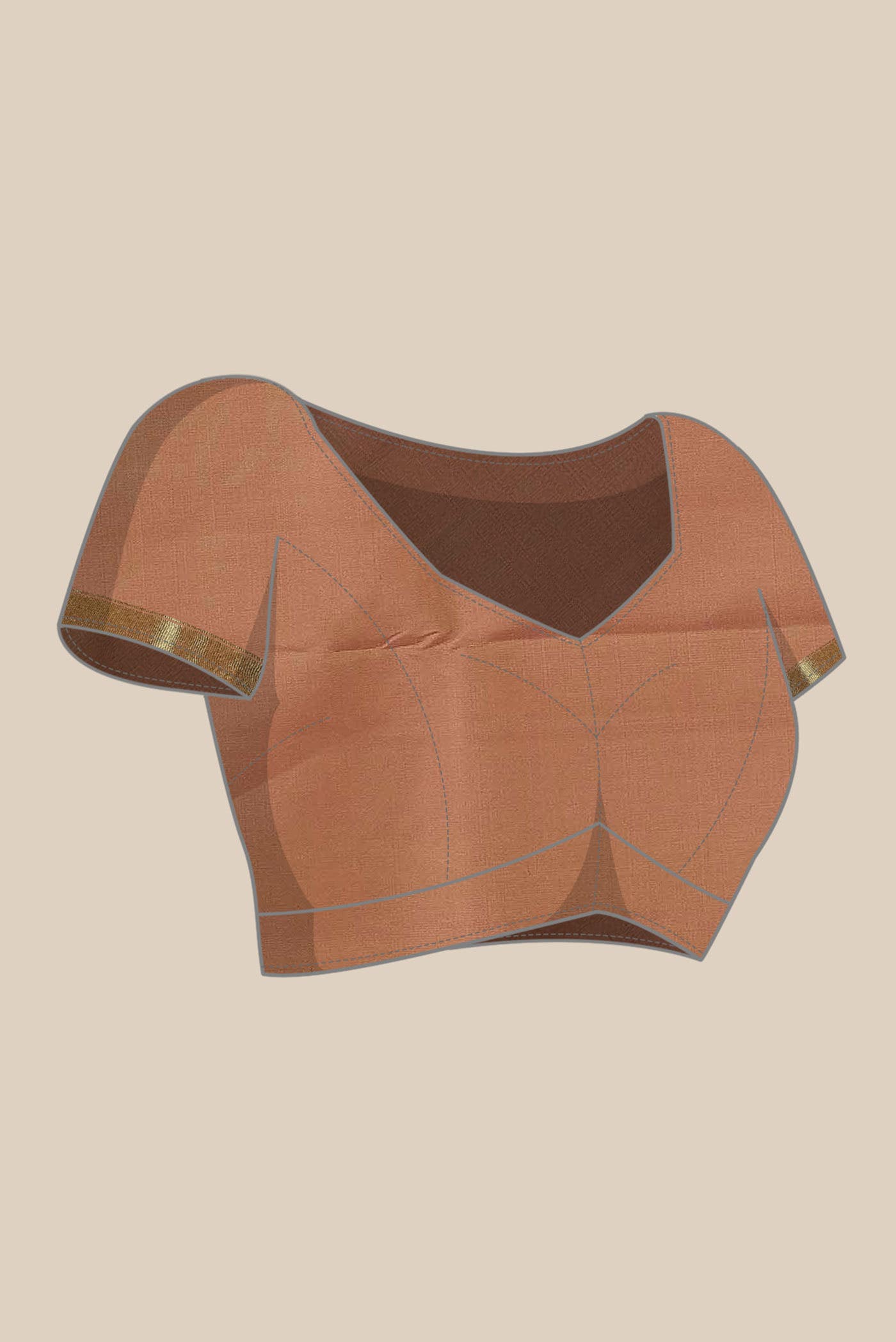 Beige Kanchipuram Silk Saree