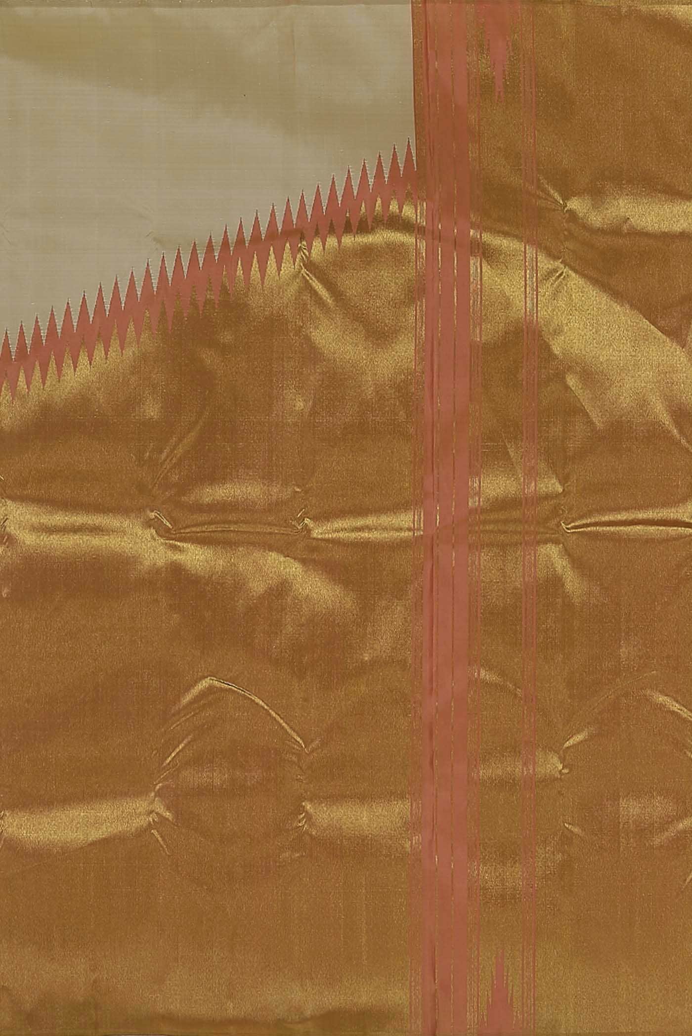 Beige Kanchipuram Silk Saree