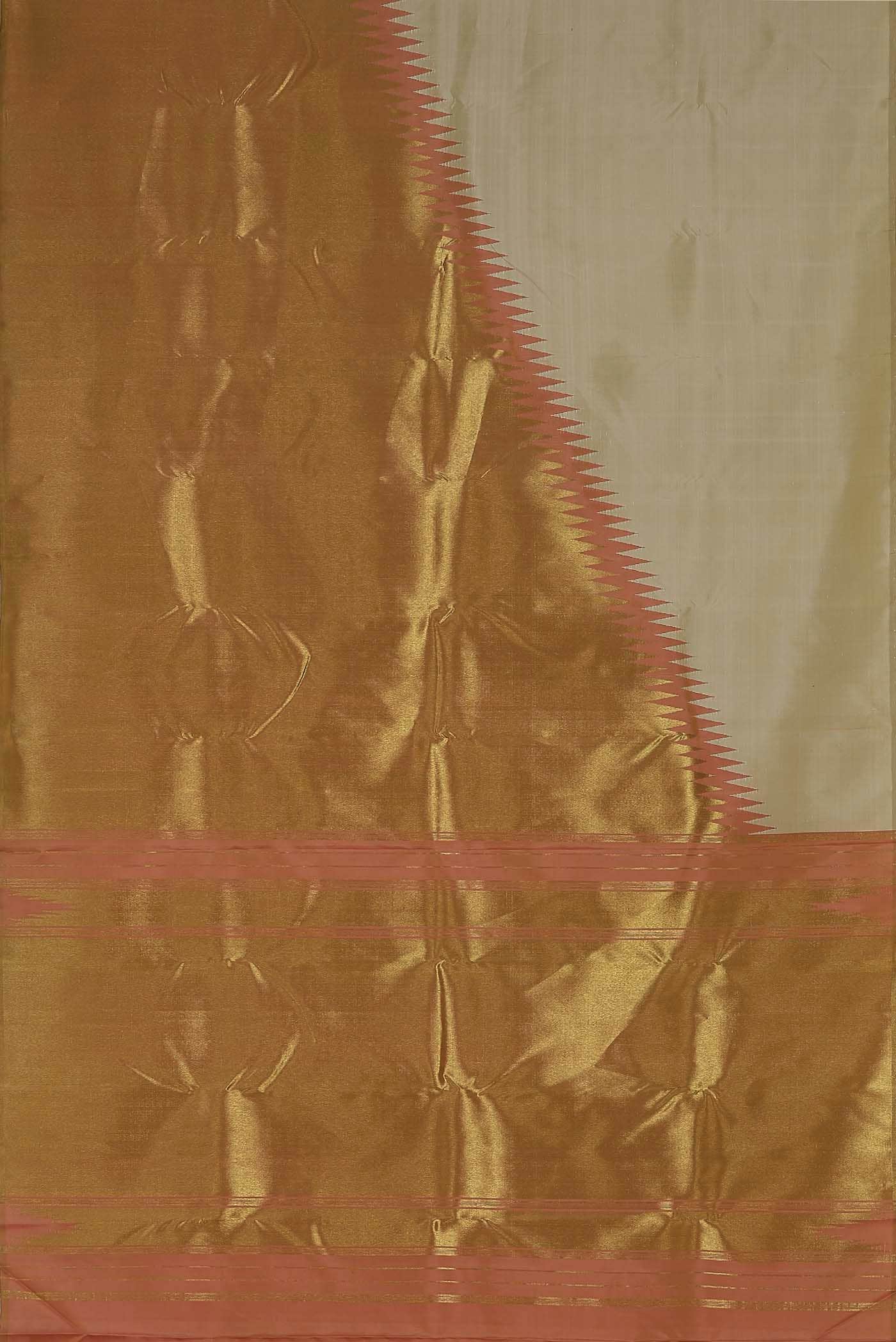 Beige Kanchipuram Silk Saree