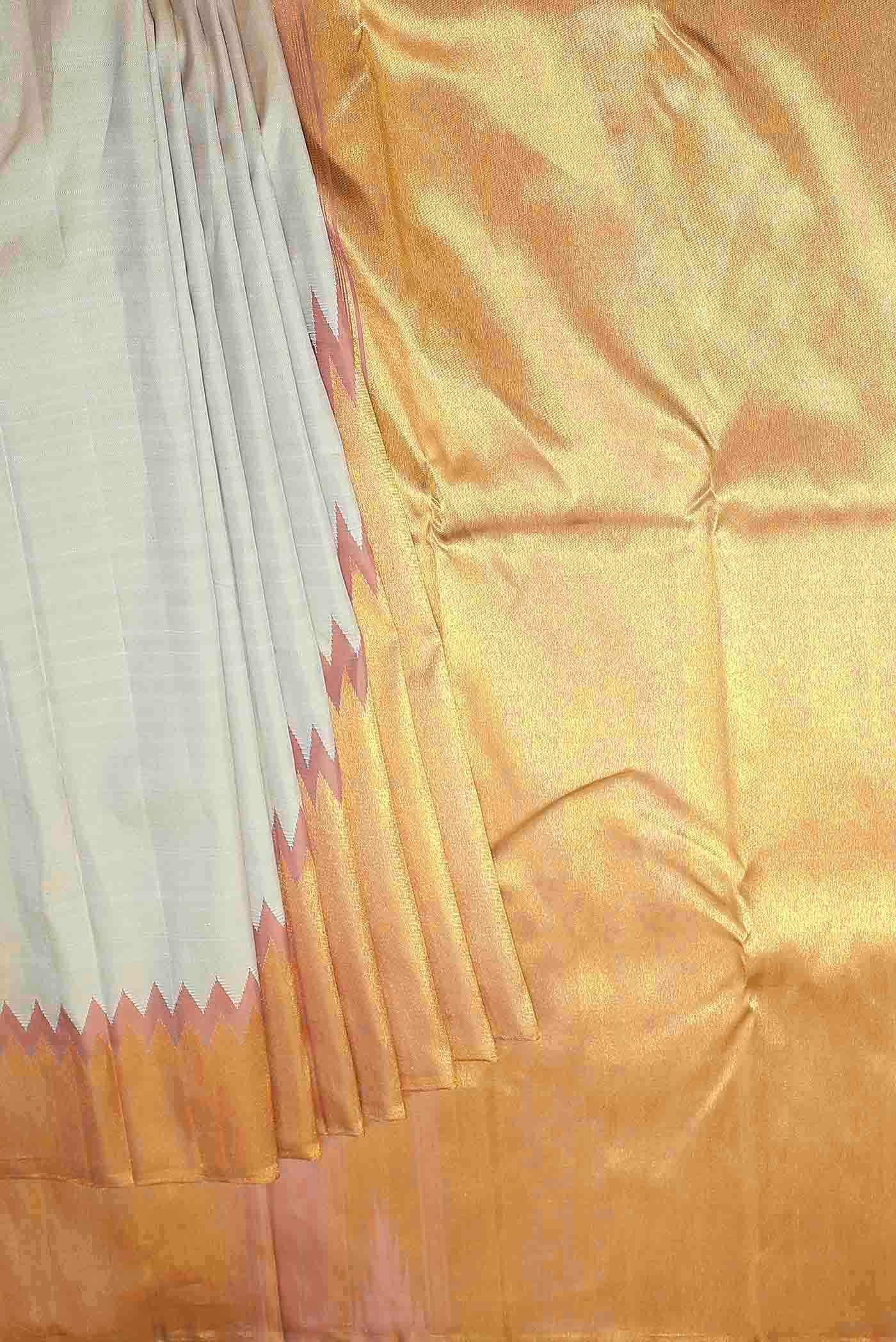 Beige Kanchipuram Silk Saree