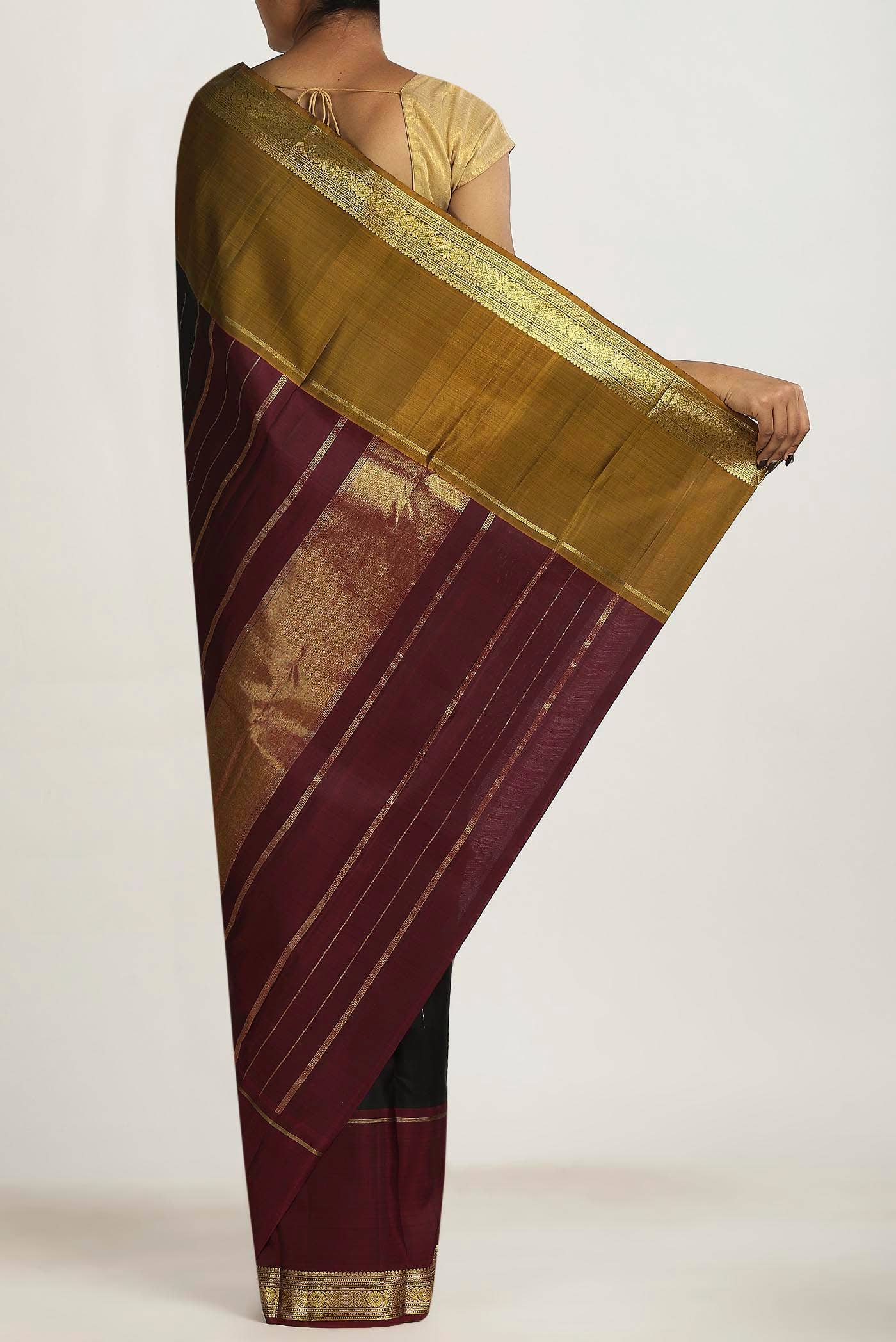 Black Kanchipuram Silk Saree