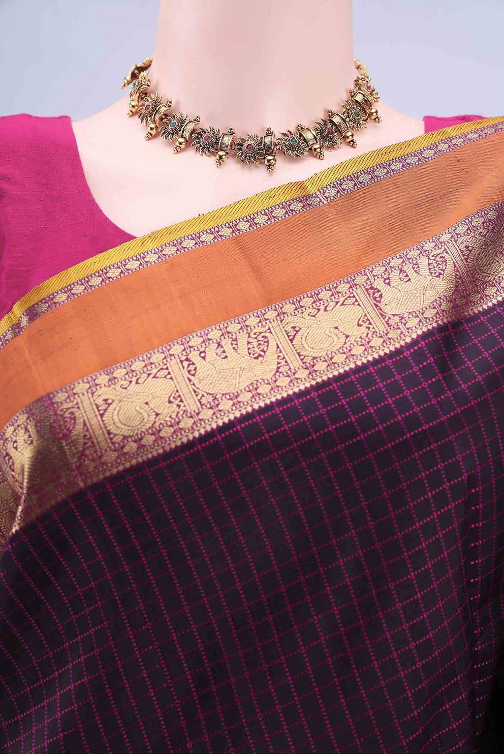 Black Kanchipuram Silk Saree