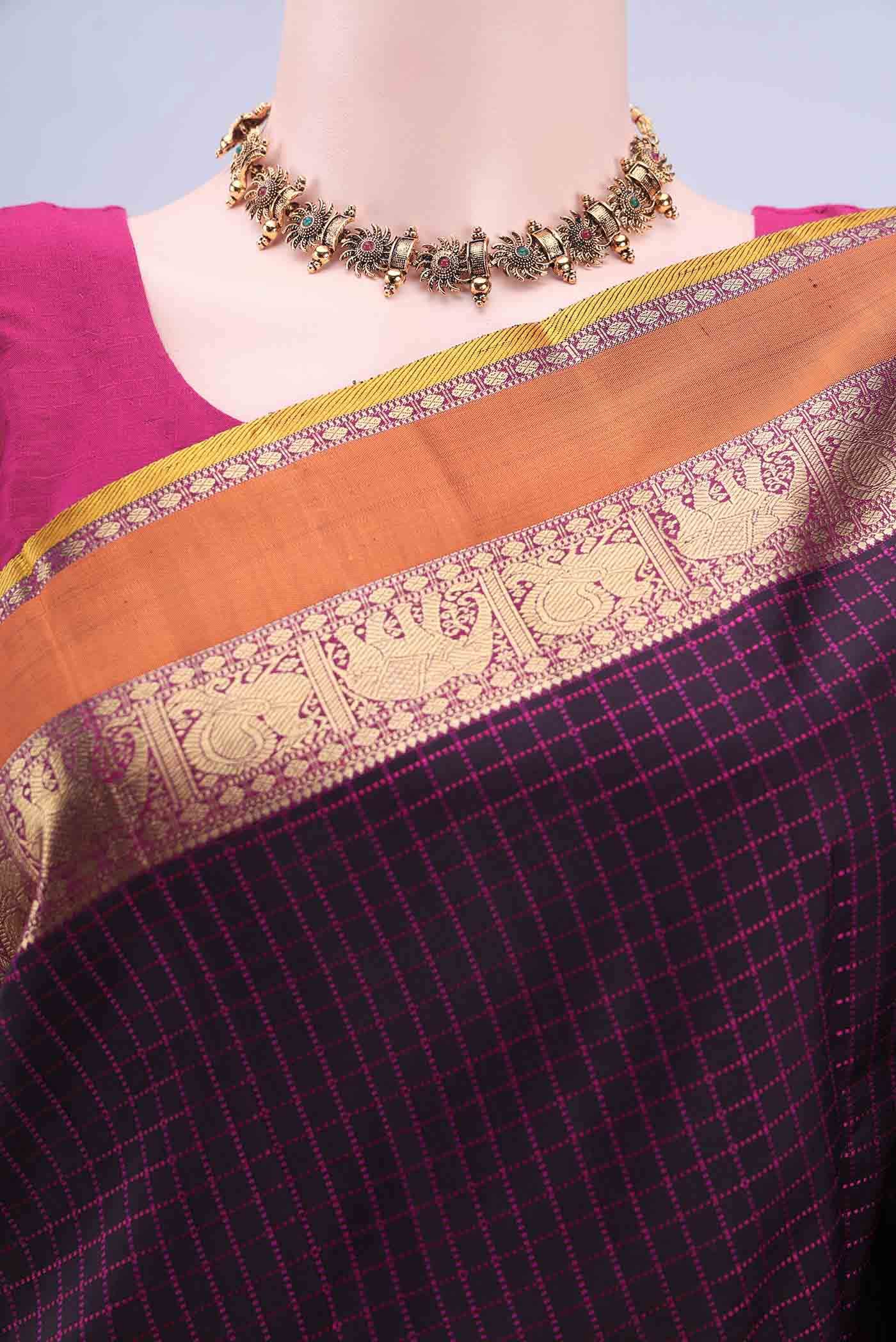 Black Kanchipuram Silk Saree
