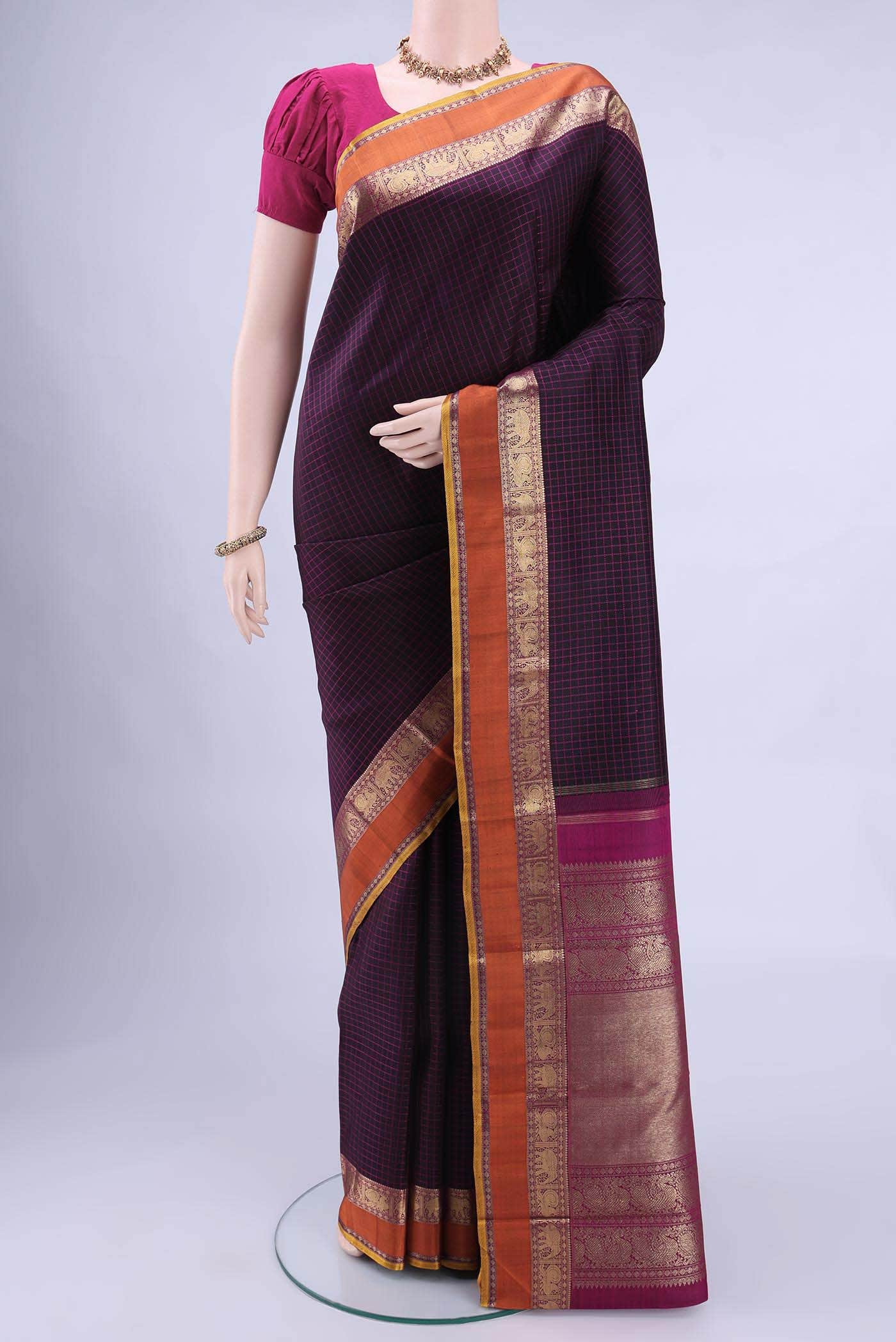 Black Kanchipuram Silk Saree