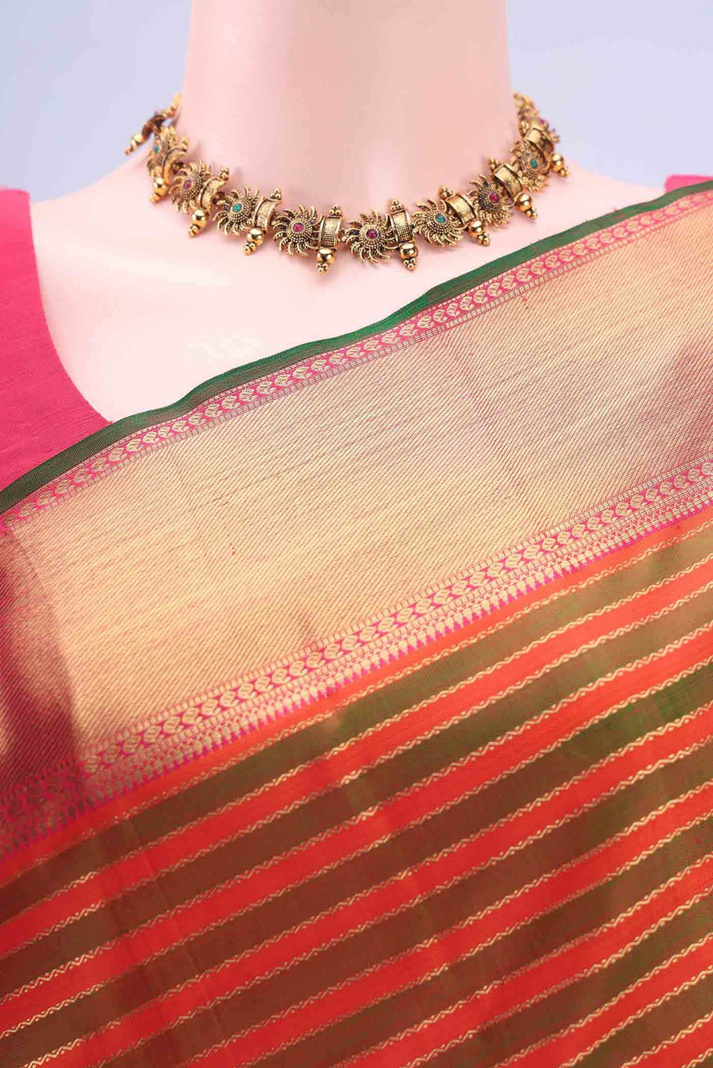 Pure Silk Pure Zari Multi Kanchipuram Saree