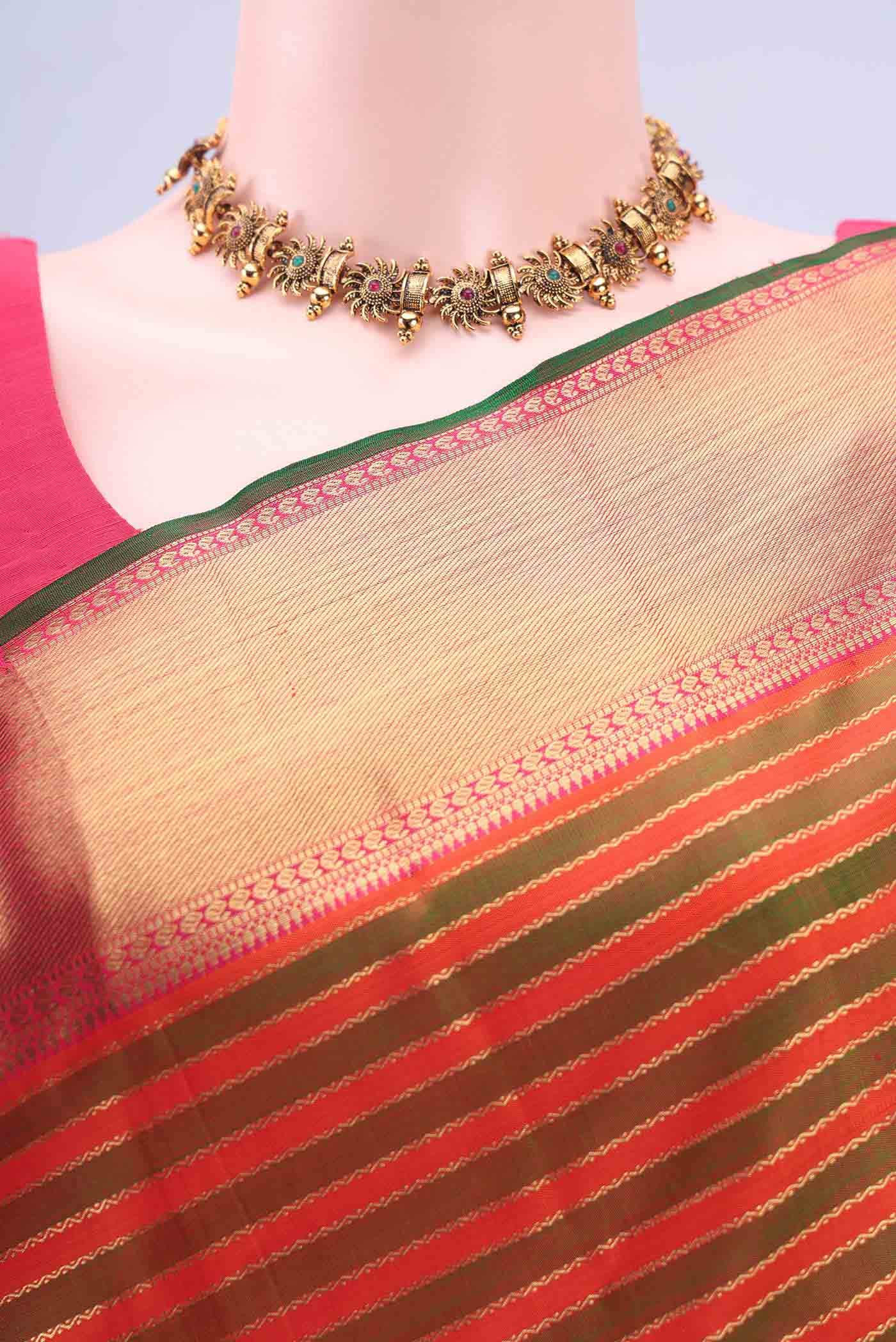 Pure Silk Pure Zari Multi Kanchipuram Saree
